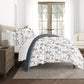 Flower Field Patterned Reversible Duvet Cover Set