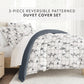 Flower Field Patterned Reversible Duvet Cover Set