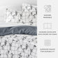 Flower Field Patterned Reversible Duvet Cover Set