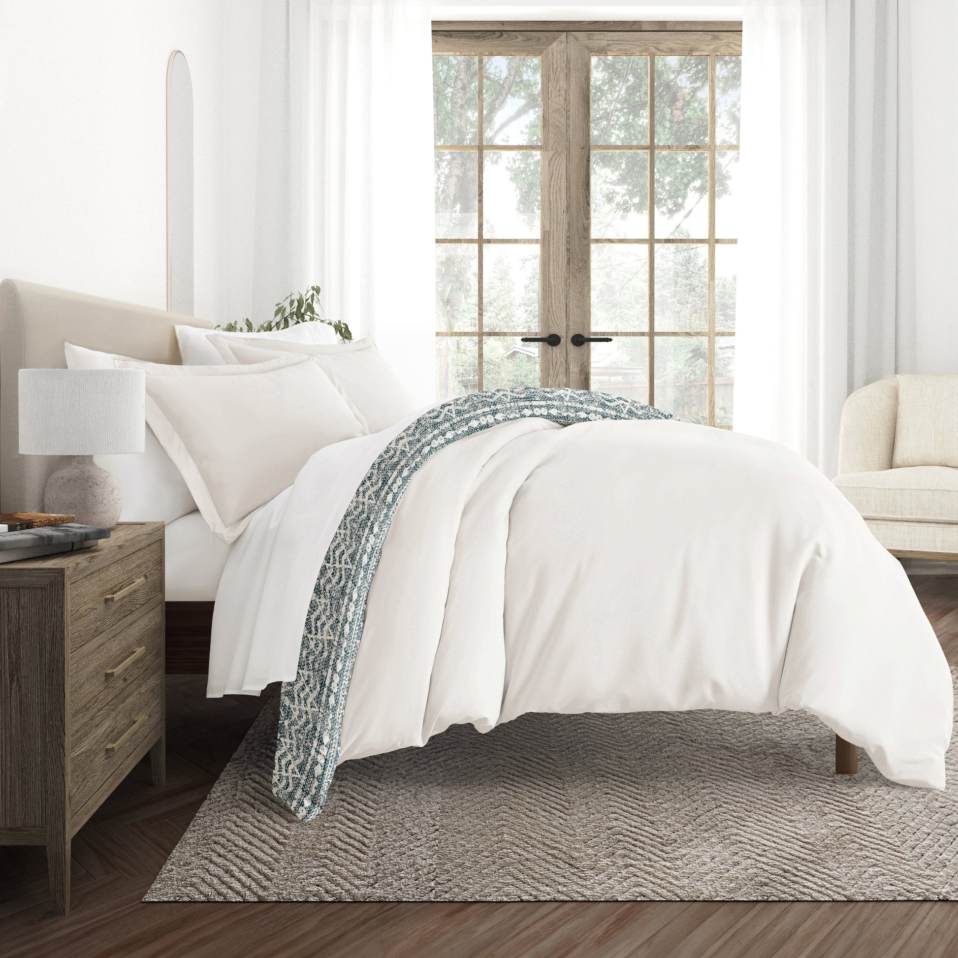 Modern Rustic Patterned Reversible Duvet Cover Set
