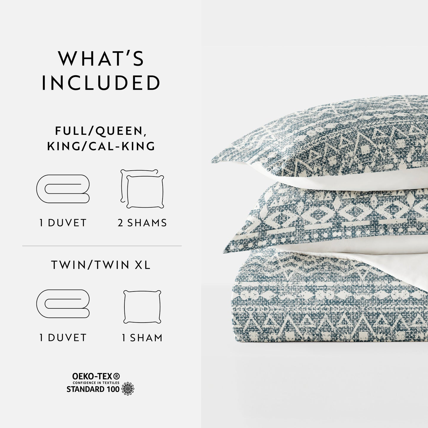 Modern Rustic Patterned Reversible Duvet Cover Set