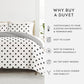 Painted Polkadot Patterned Reversible Duvet Cover Set