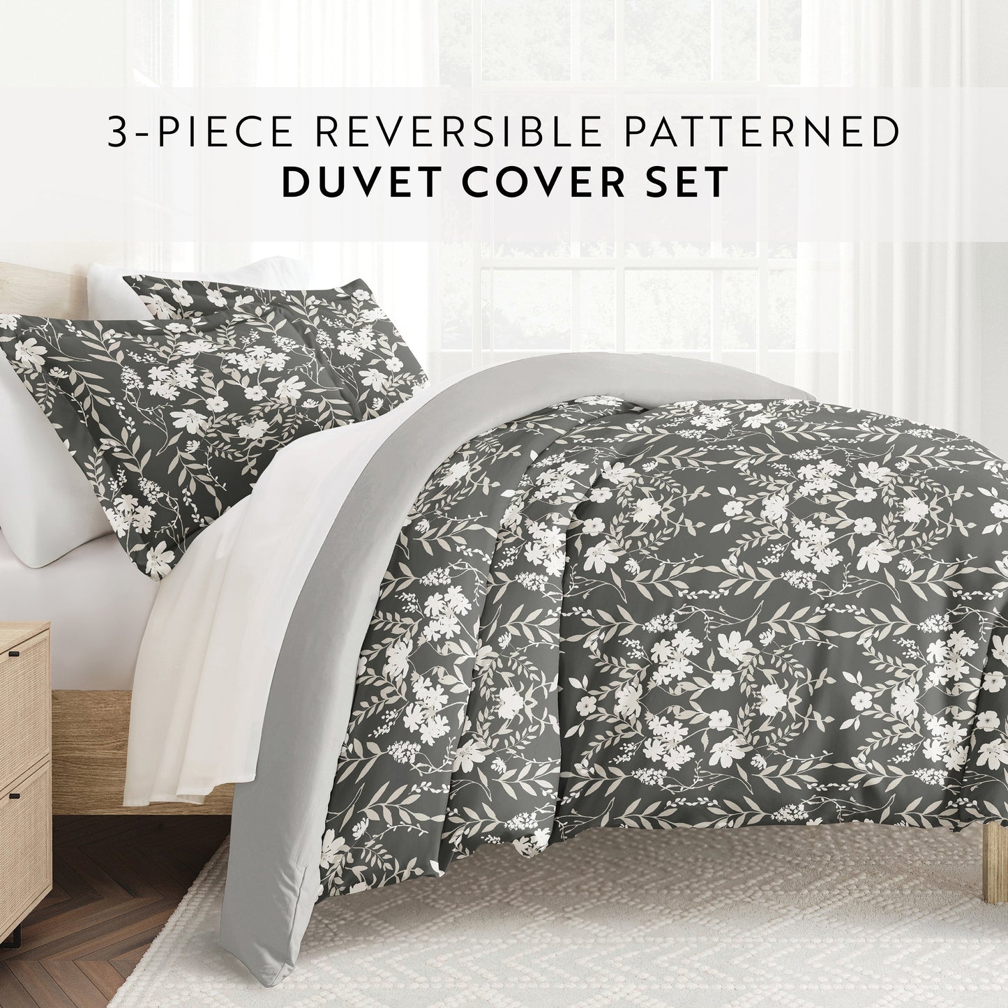 Secret Garden Patterned Reversible Duvet Cover Set