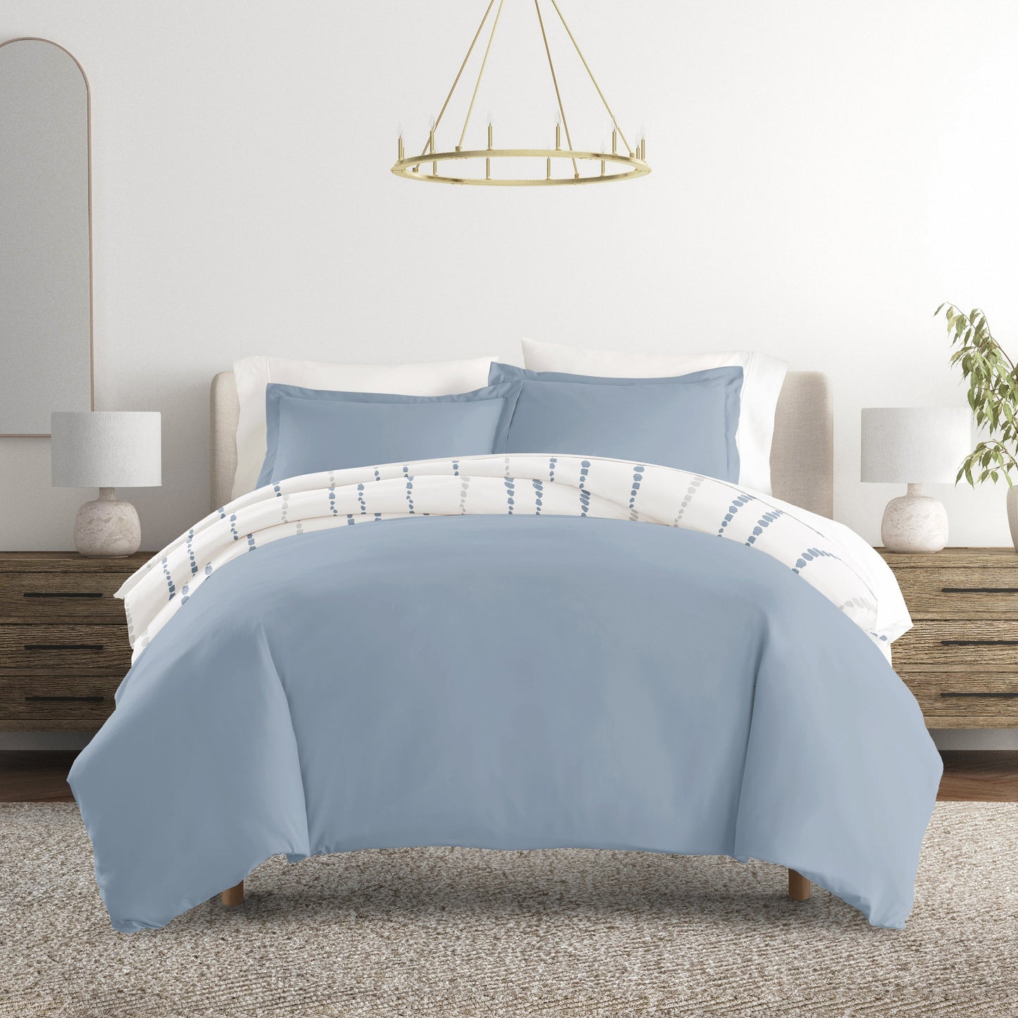 Urban Vibe Patterned Reversible Duvet Cover Set