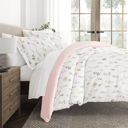 Wildflower Patterned Reversible Duvet Cover Set