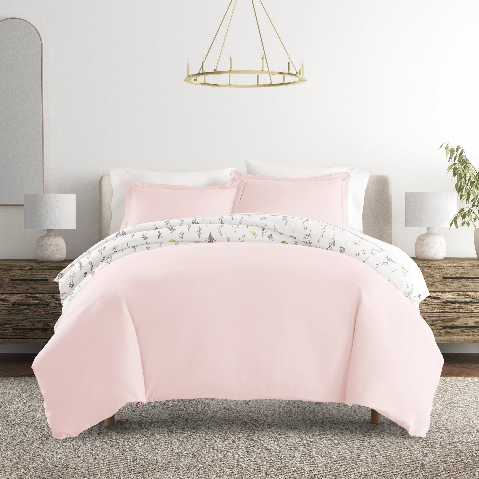 Wildflower Patterned Reversible Duvet Cover Set