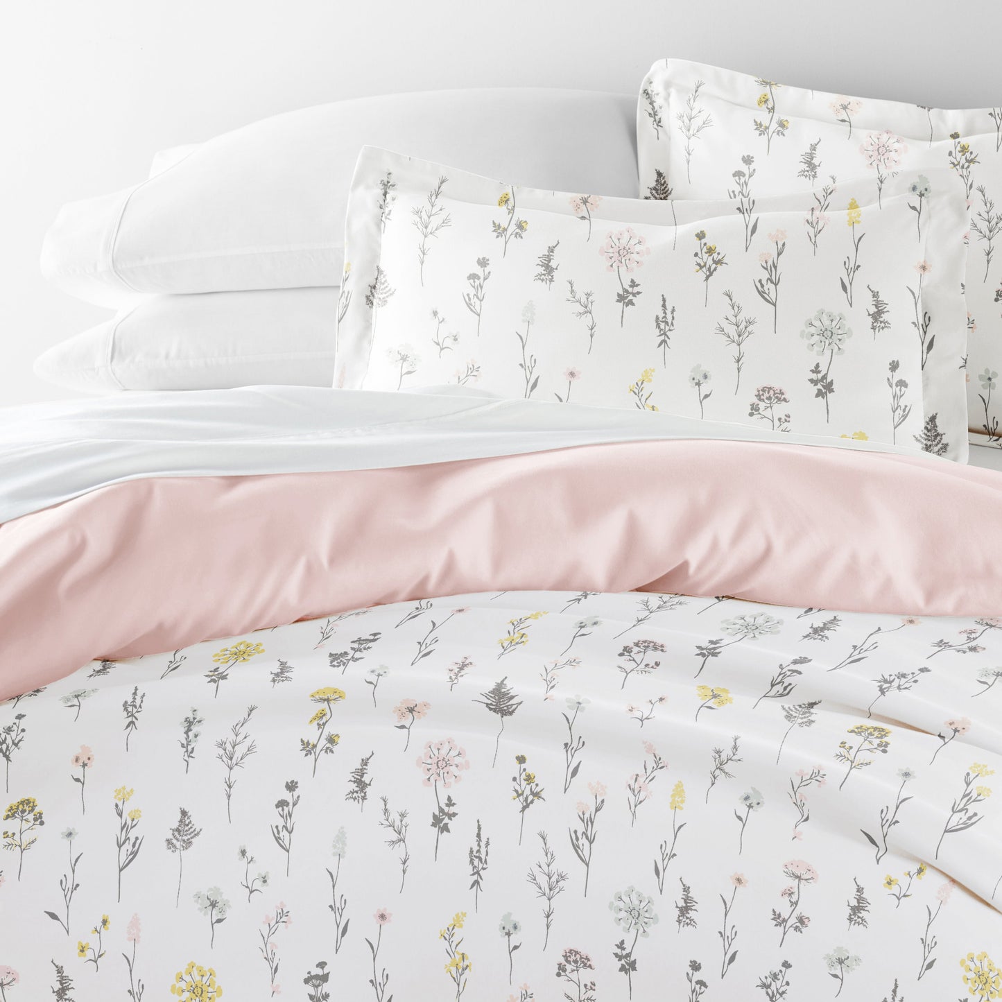 Wildflower Patterned Reversible Duvet Cover Set