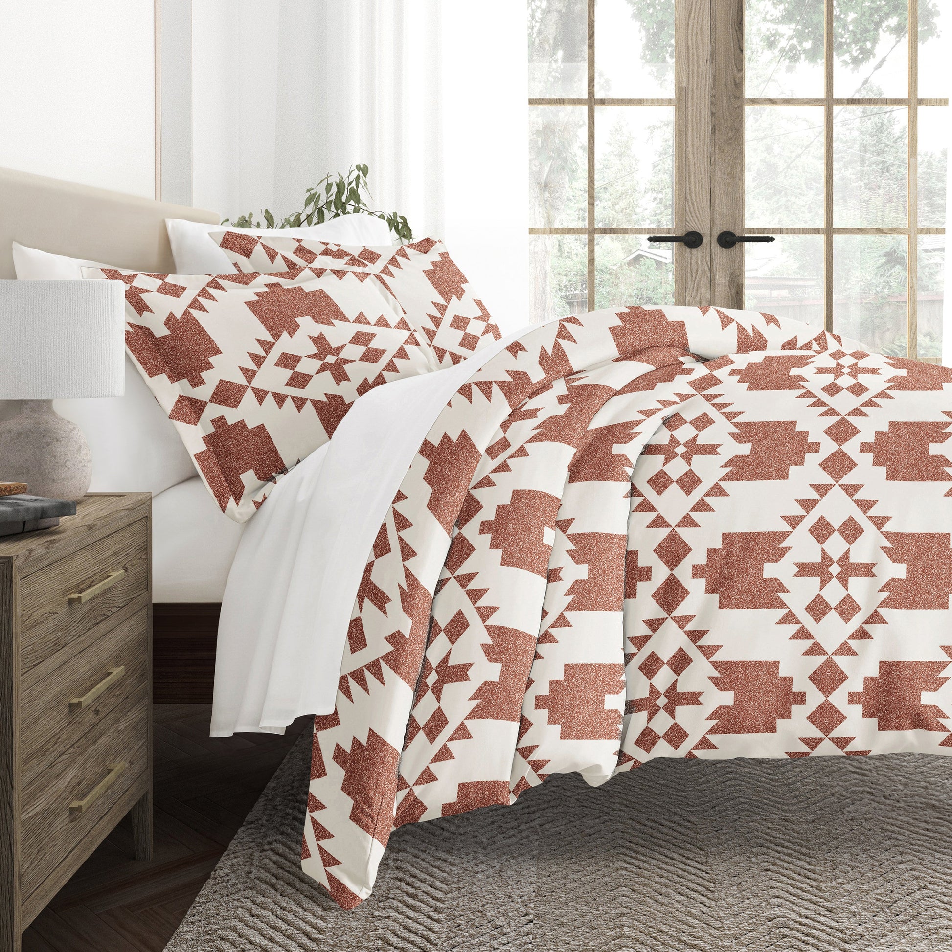 Adobe Diamond Patterned Duvet Cover Set