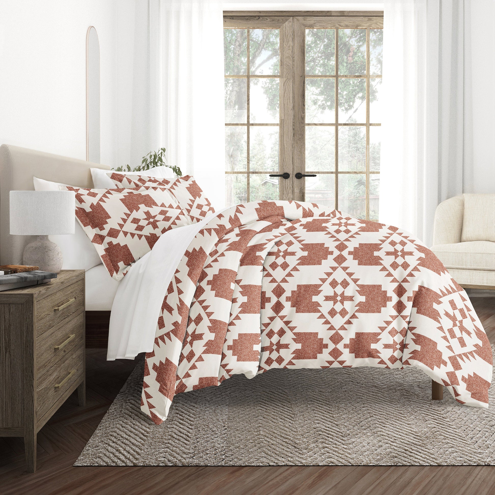 Adobe Diamond Patterned Duvet Cover Set