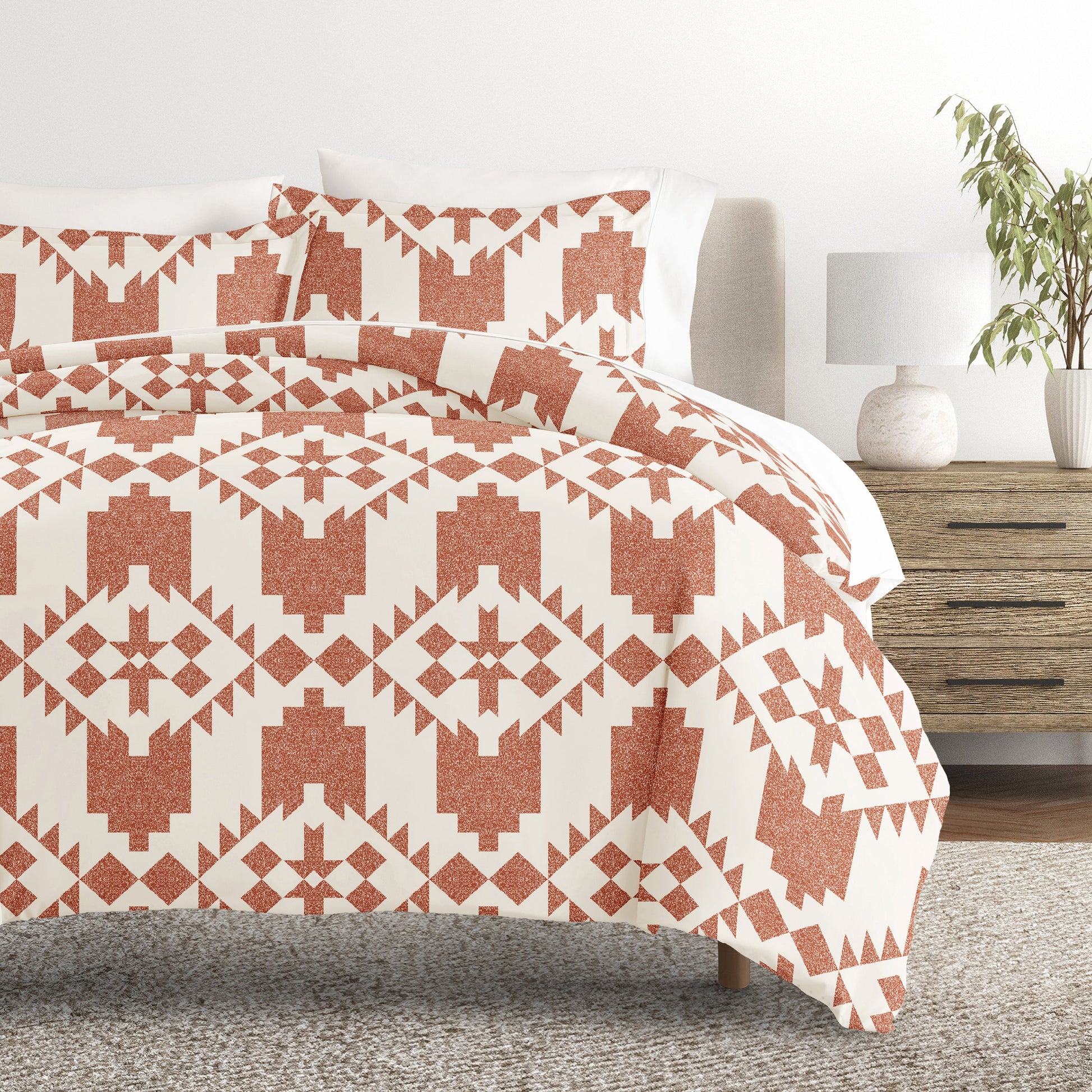 Adobe Diamond Patterned Duvet Cover Set