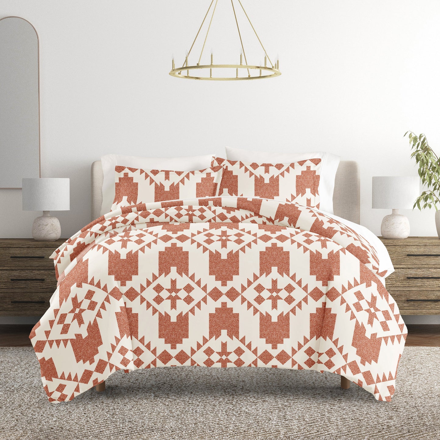 Adobe Diamond Patterned Duvet Cover Set