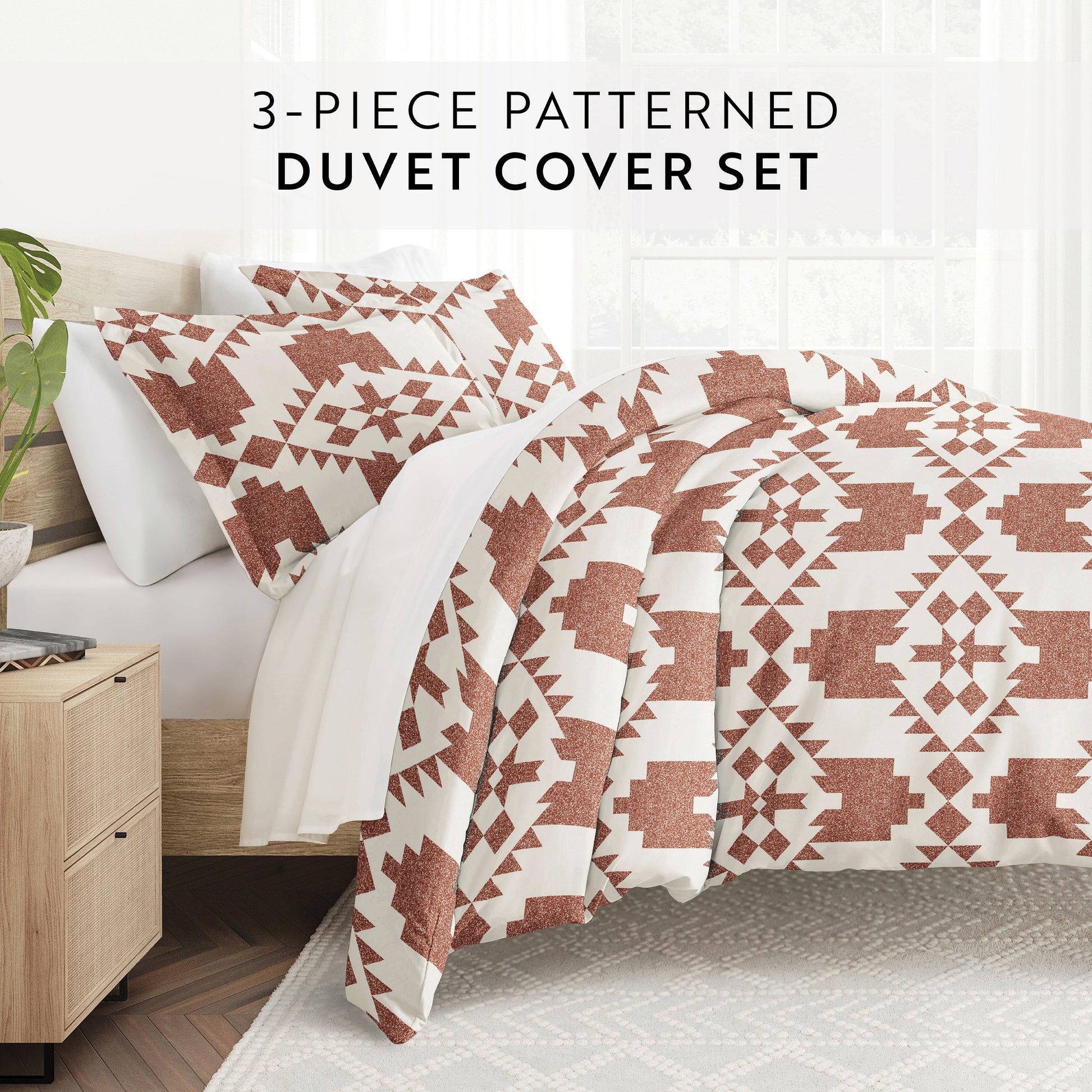 Adobe Diamond Patterned Duvet Cover Set