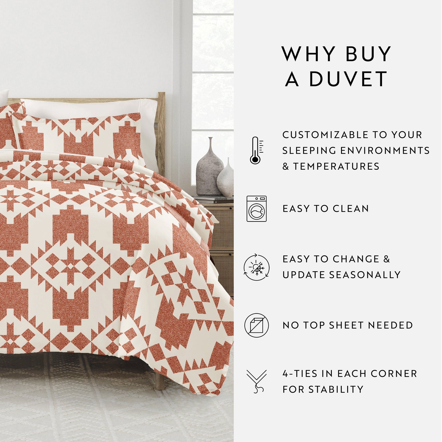 Adobe Diamond Patterned Duvet Cover Set