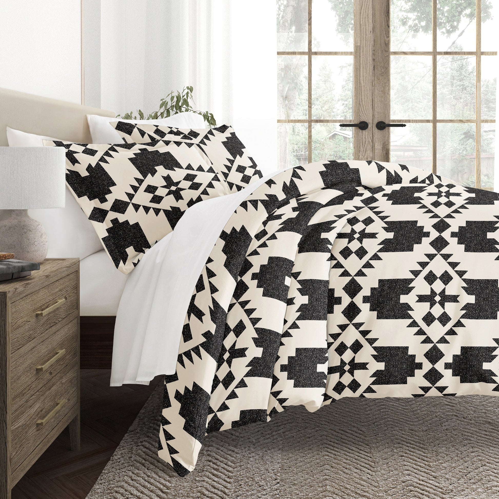 Adobe Diamond Patterned Duvet Cover Set