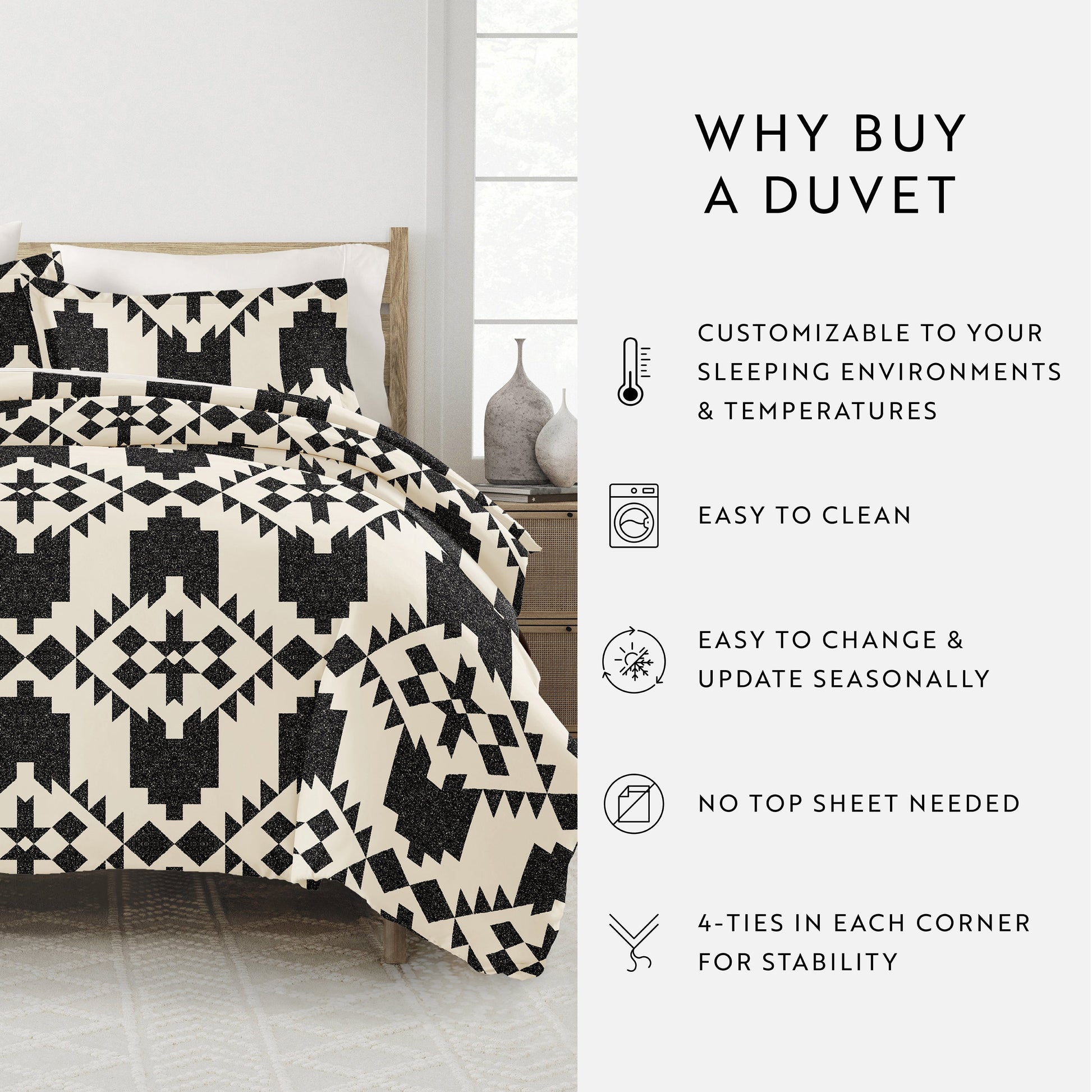 Adobe Diamond Patterned Duvet Cover Set