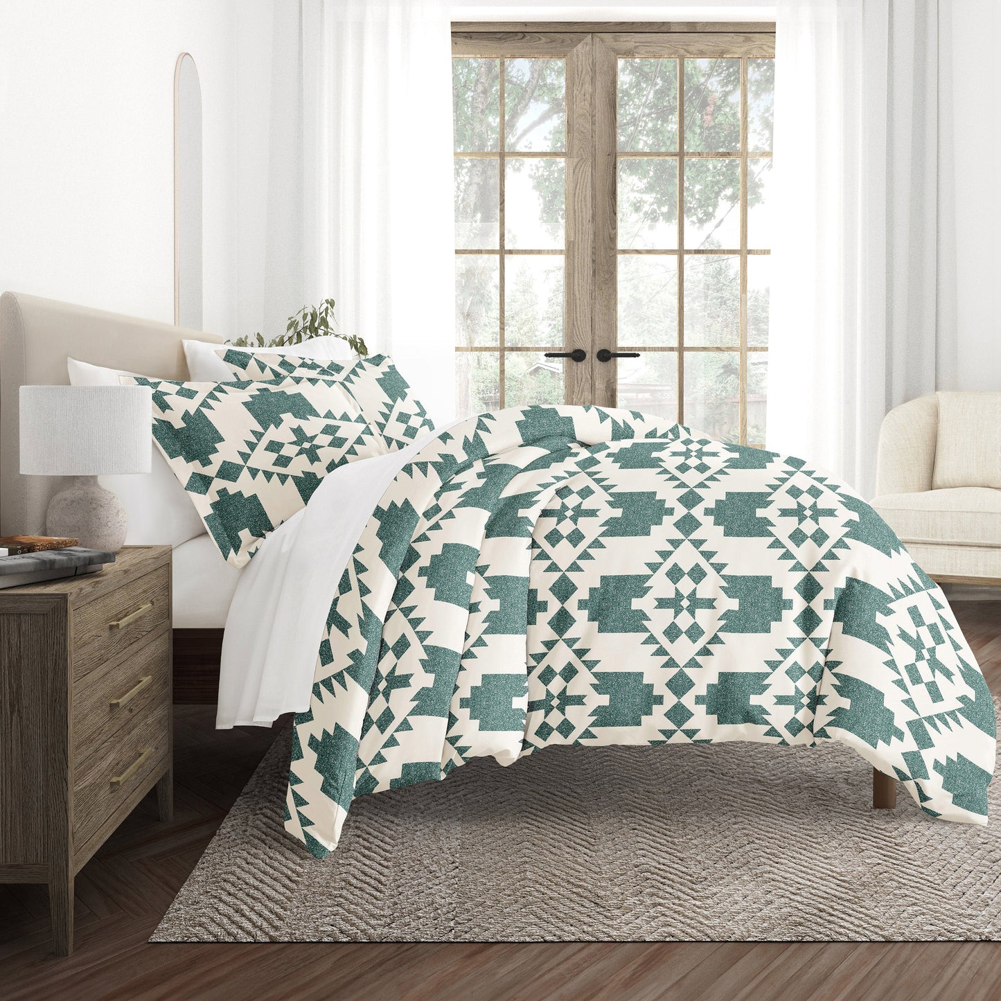 Adobe Diamond Patterned Duvet Cover Set