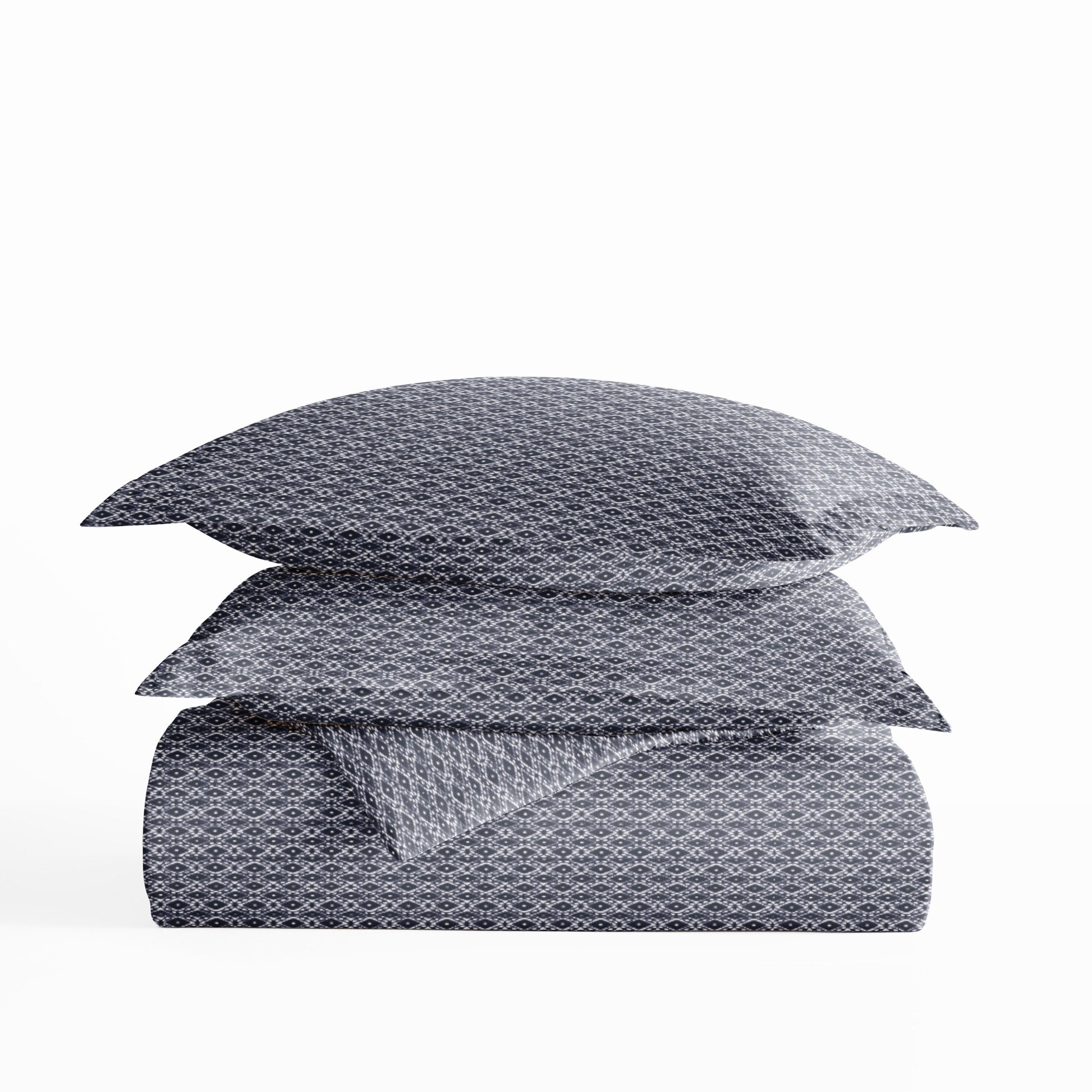 Blue Diamond Patterned Duvet Cover Set