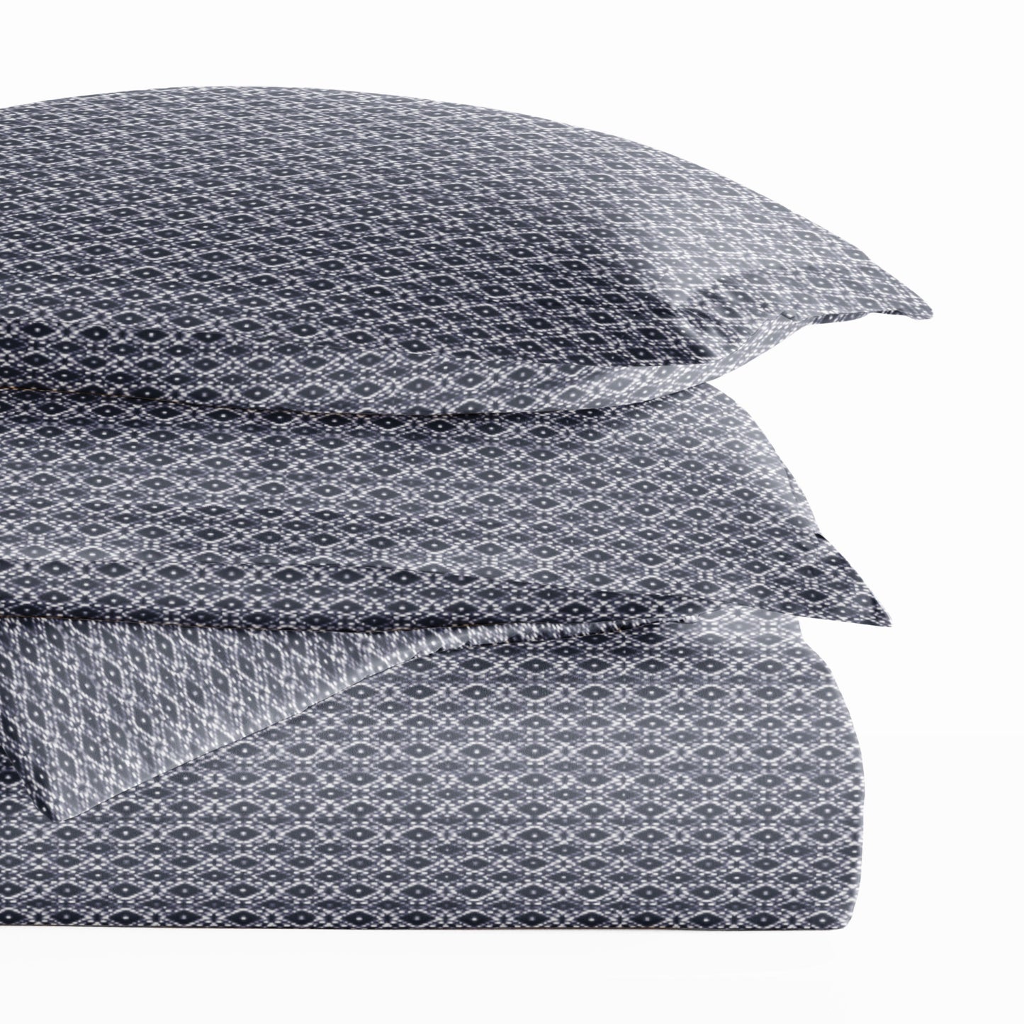 Blue Diamond Patterned Duvet Cover Set
