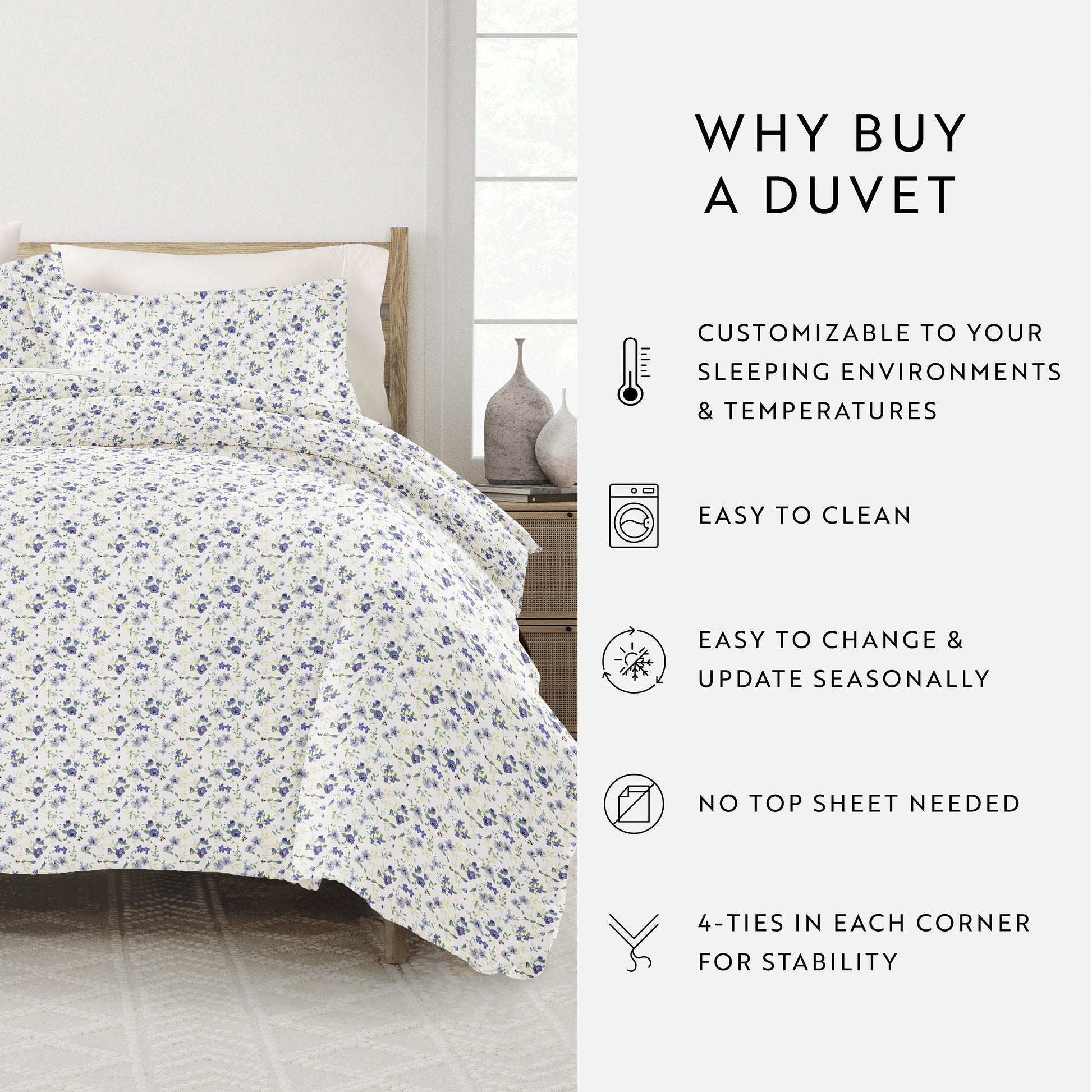 Blossoms Patterned Duvet Cover Set