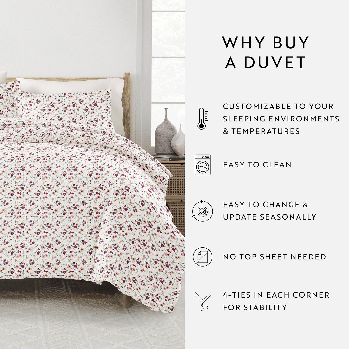 Blossoms Patterned Duvet Cover Set