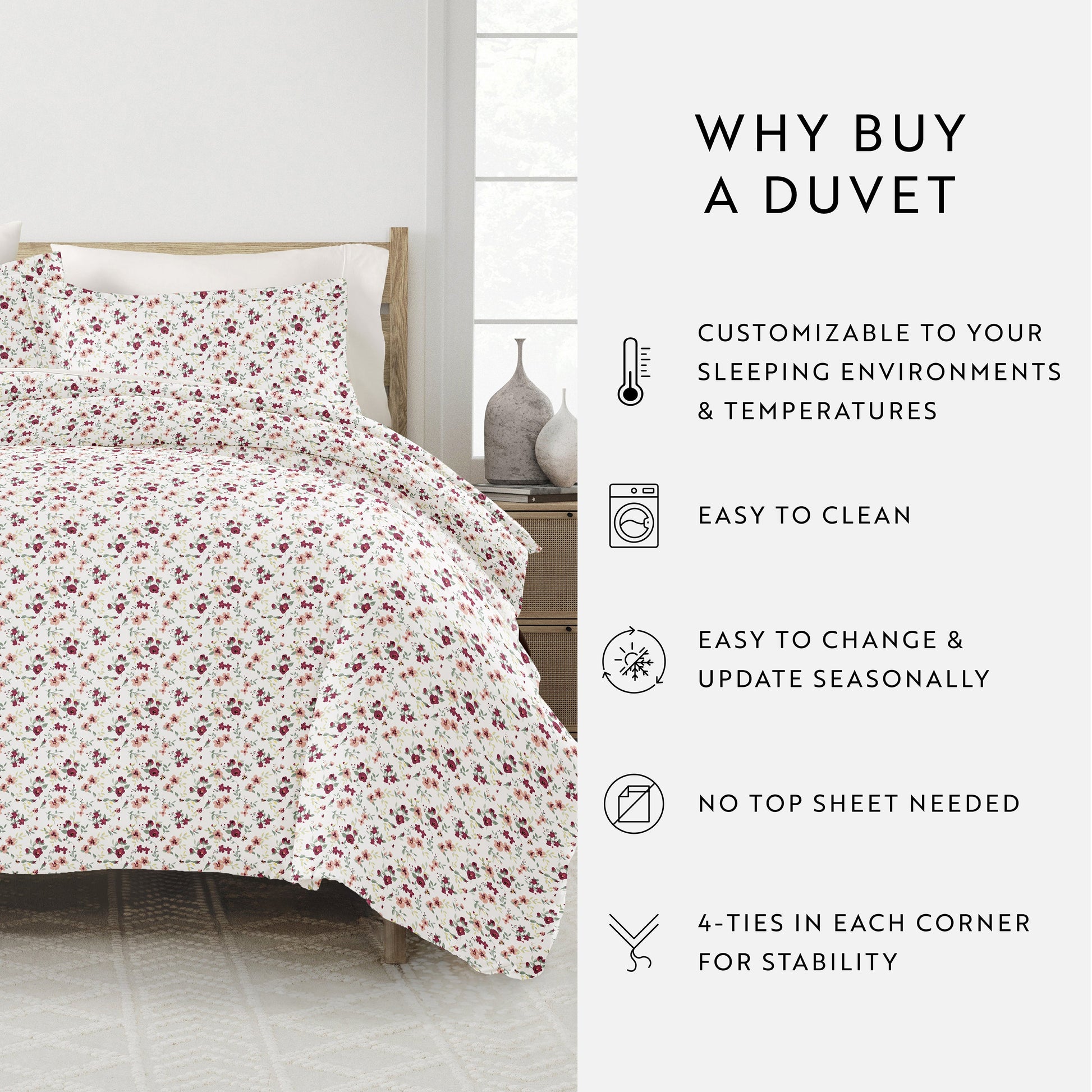 Blossoms Patterned Duvet Cover Set