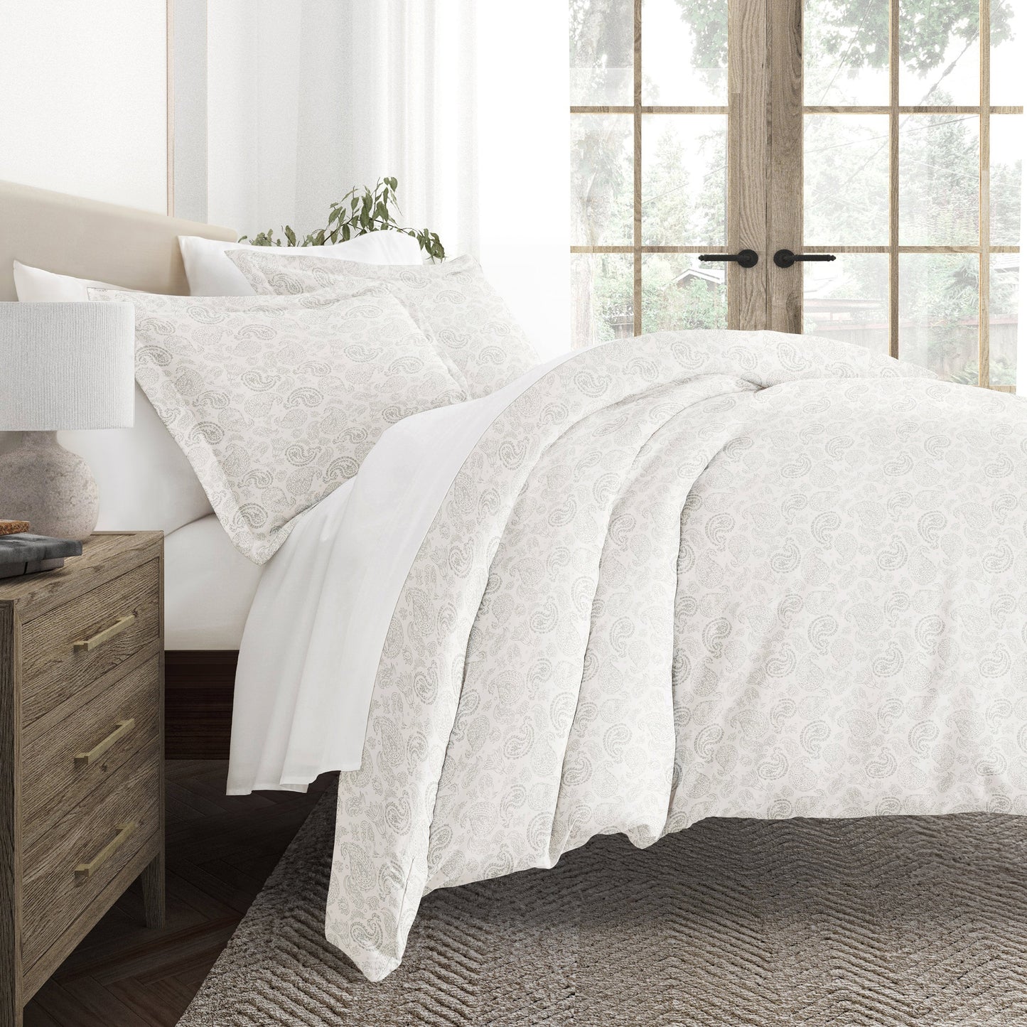 Coarse Paisley Patterned Duvet Cover Set