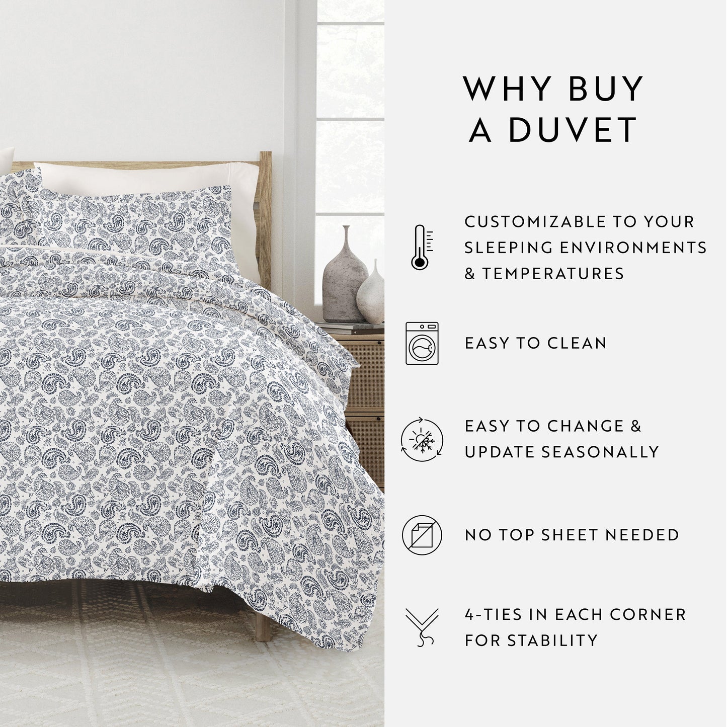 Coarse Paisley Patterned Duvet Cover Set