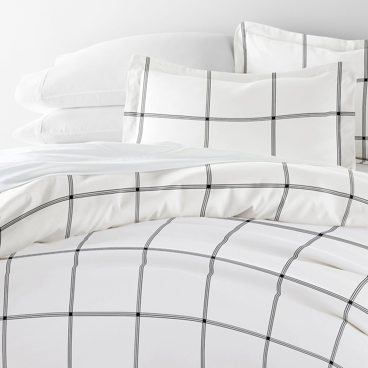 Grid Patterned Duvet Cover Set