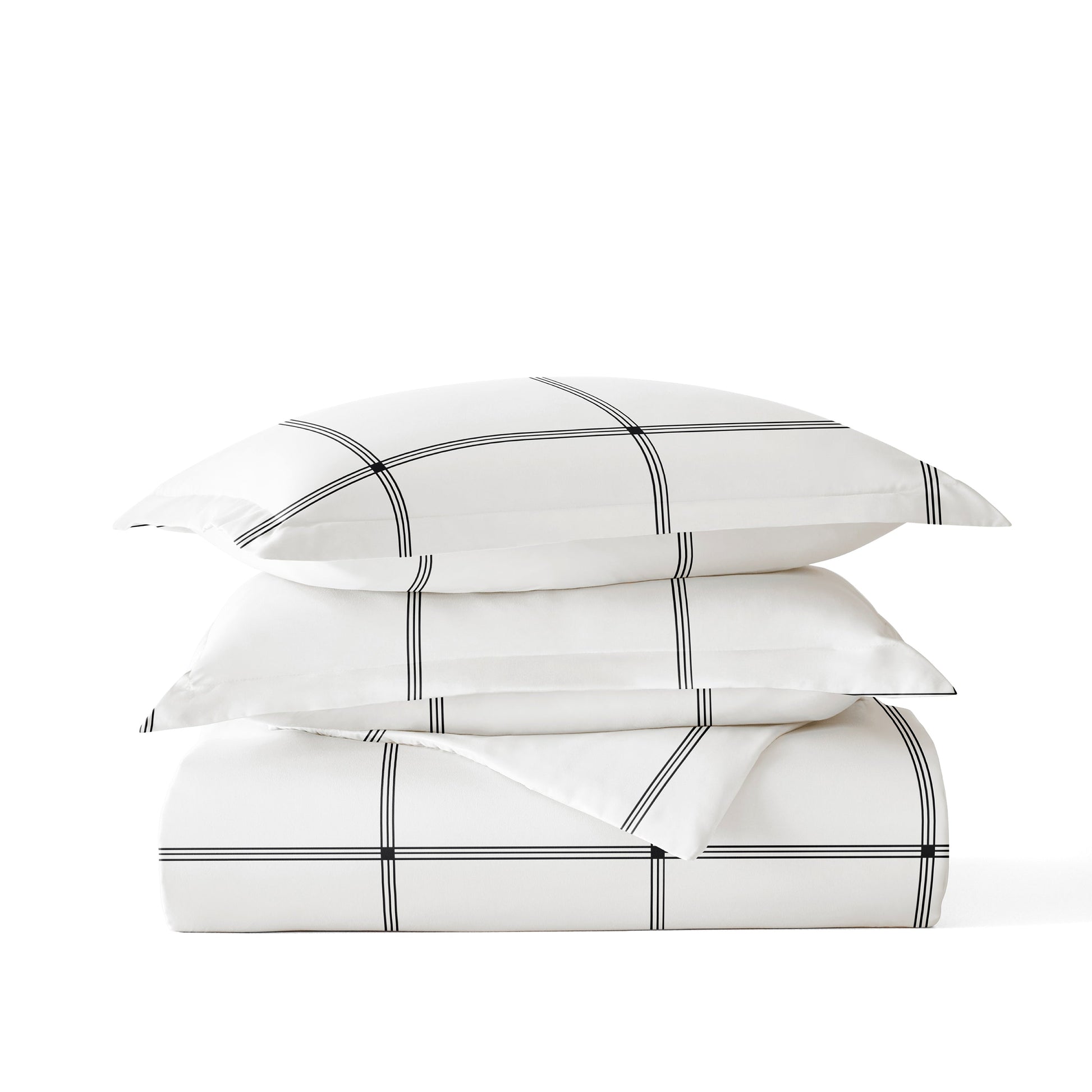 Grid Patterned Duvet Cover Set