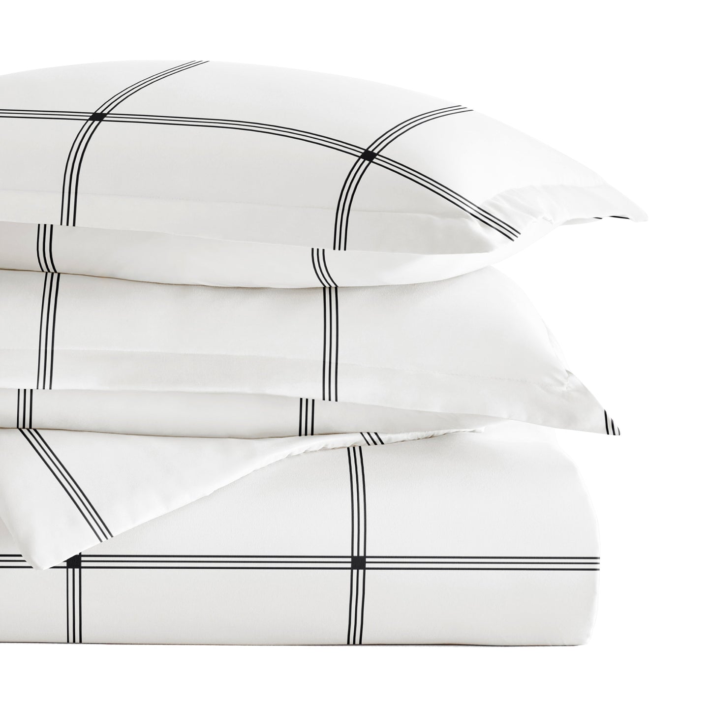 Grid Patterned Duvet Cover Set