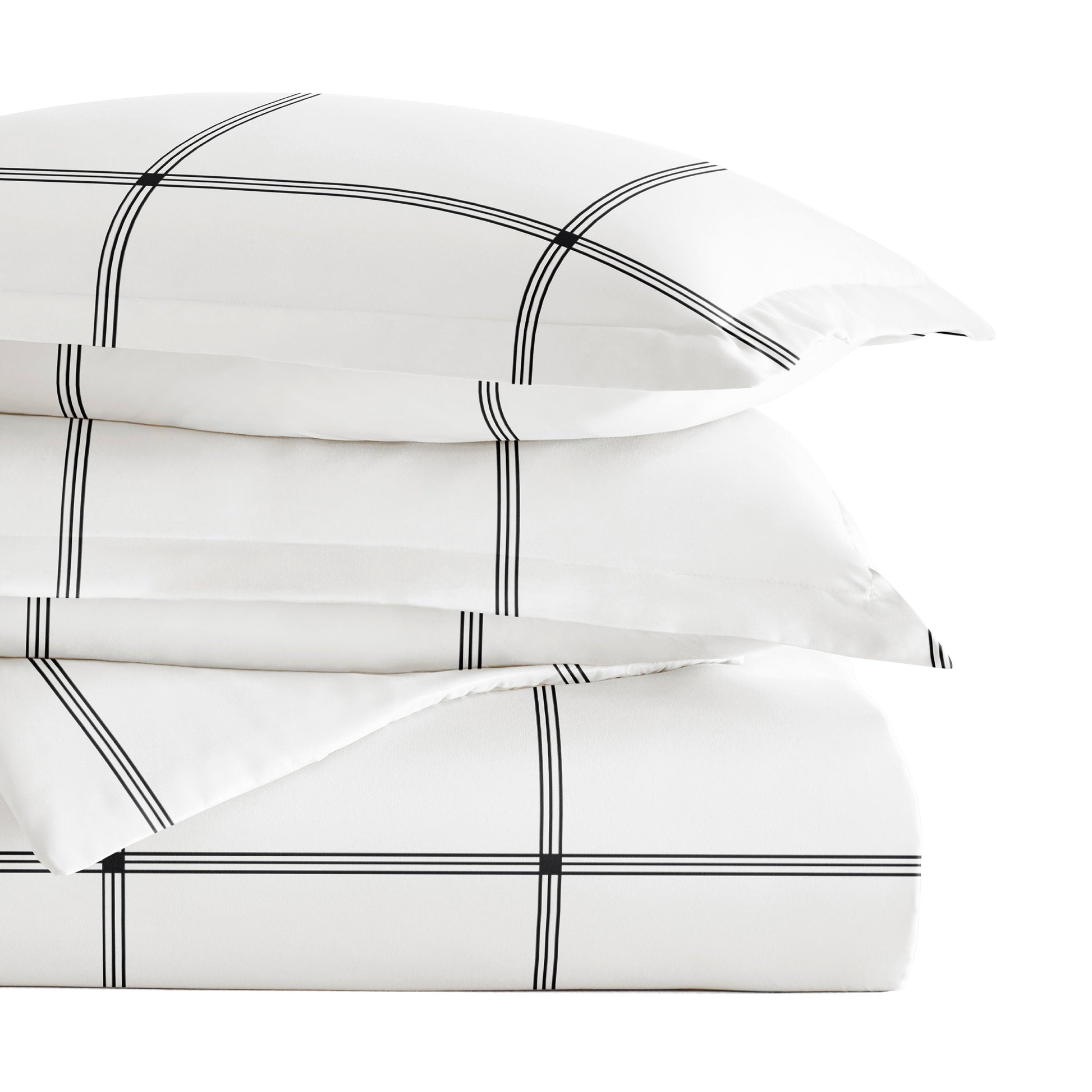 Grid Patterned Duvet Cover Set