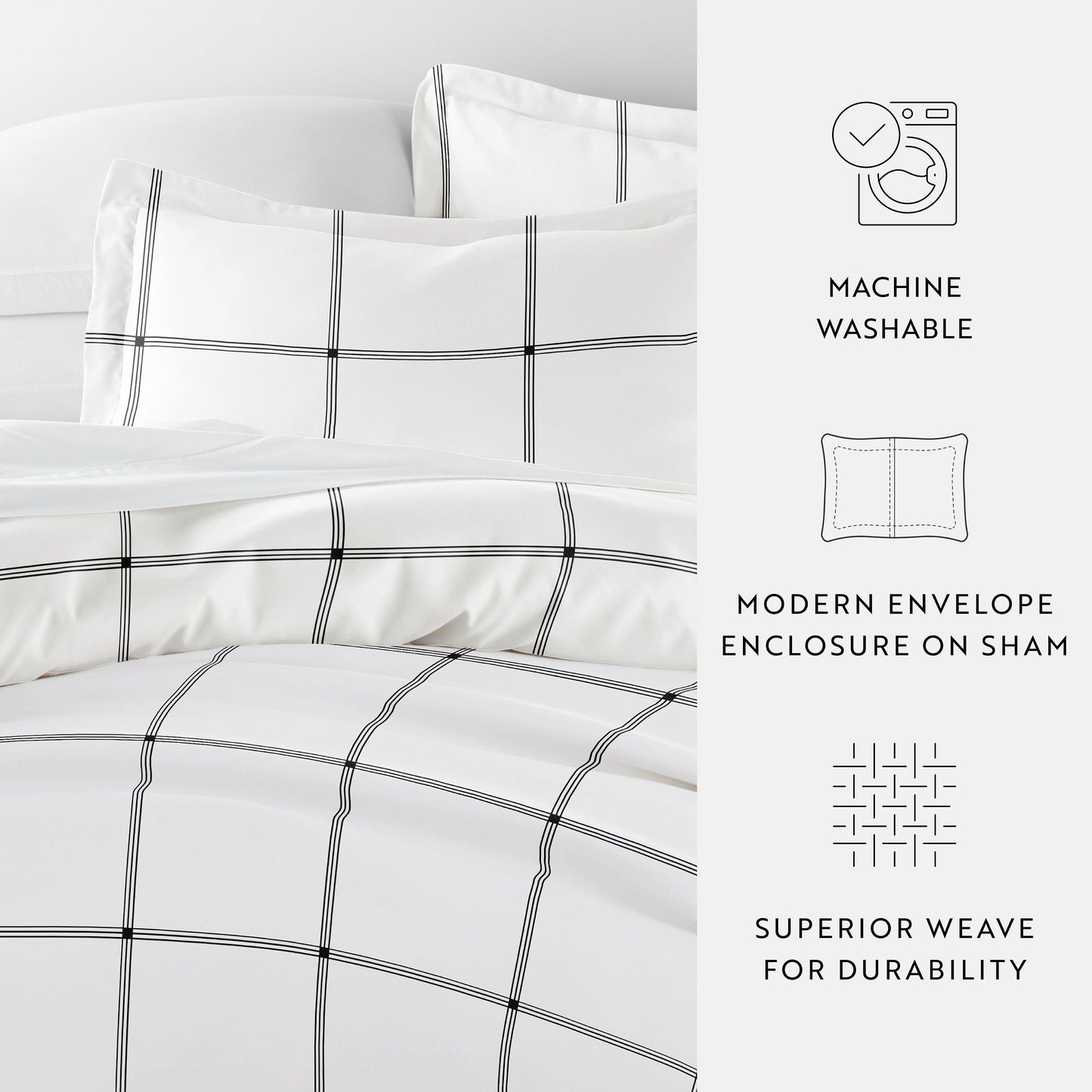 Grid Patterned Duvet Cover Set