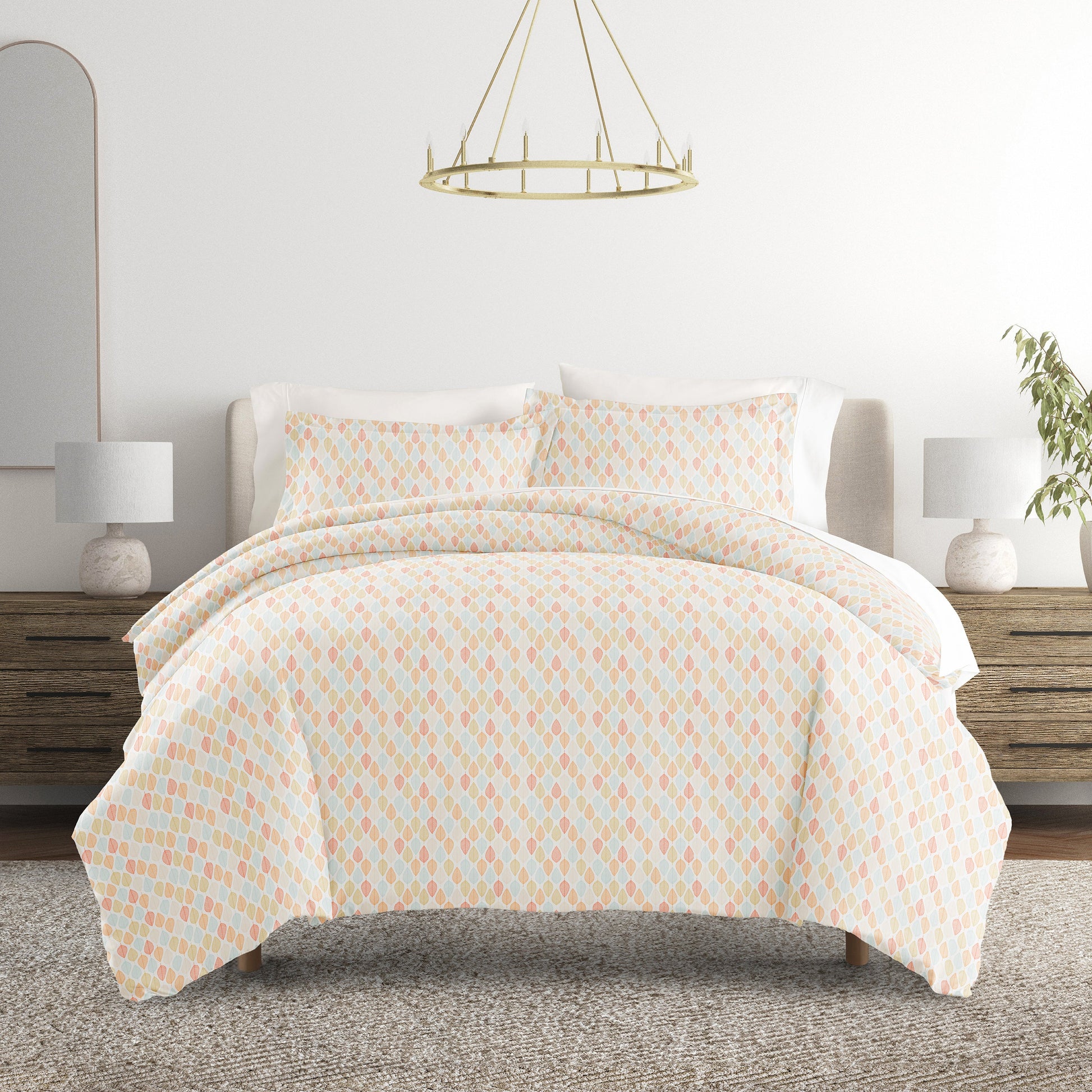 Fall Foliage Patterned Duvet Cover Set