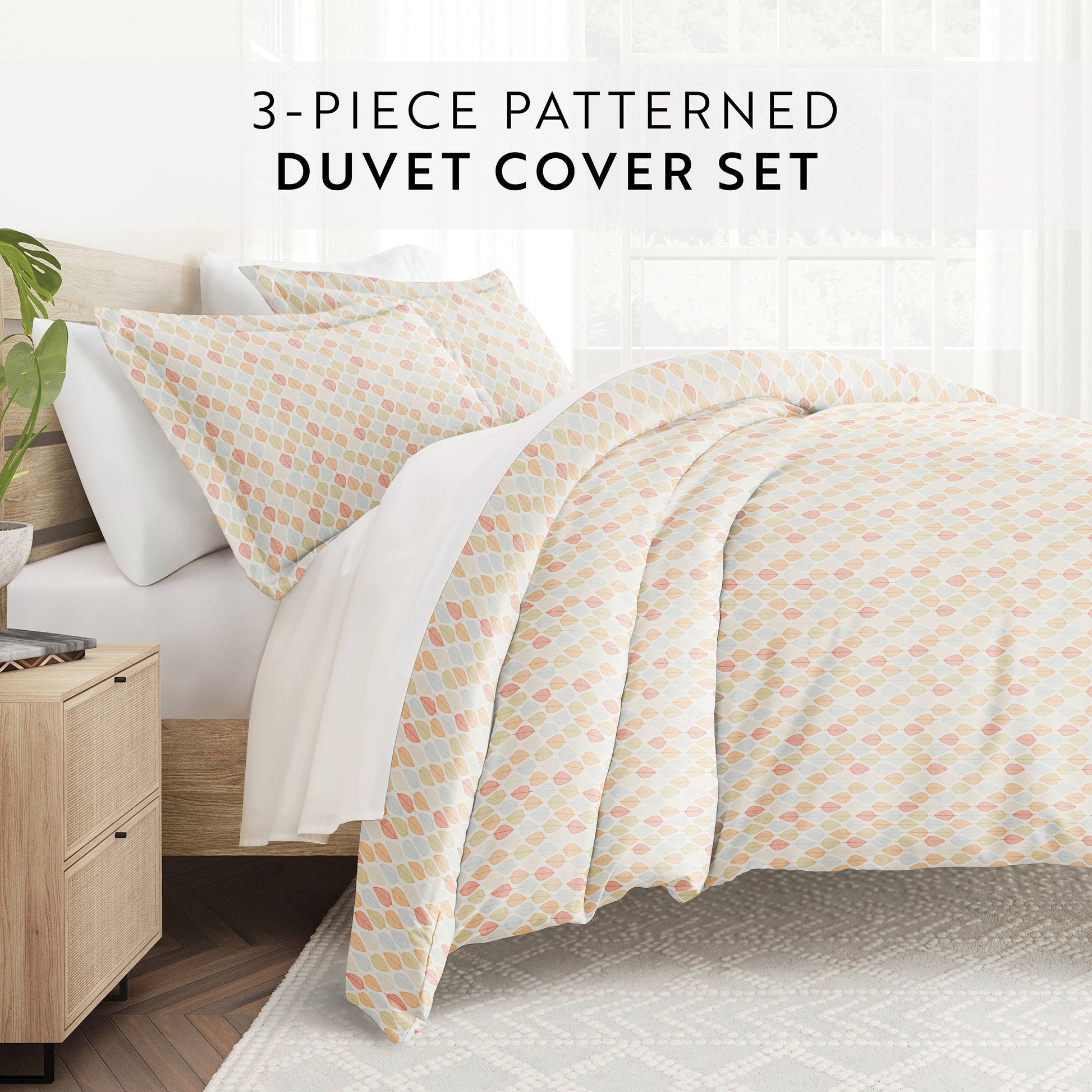 Fall Foliage Patterned Duvet Cover Set