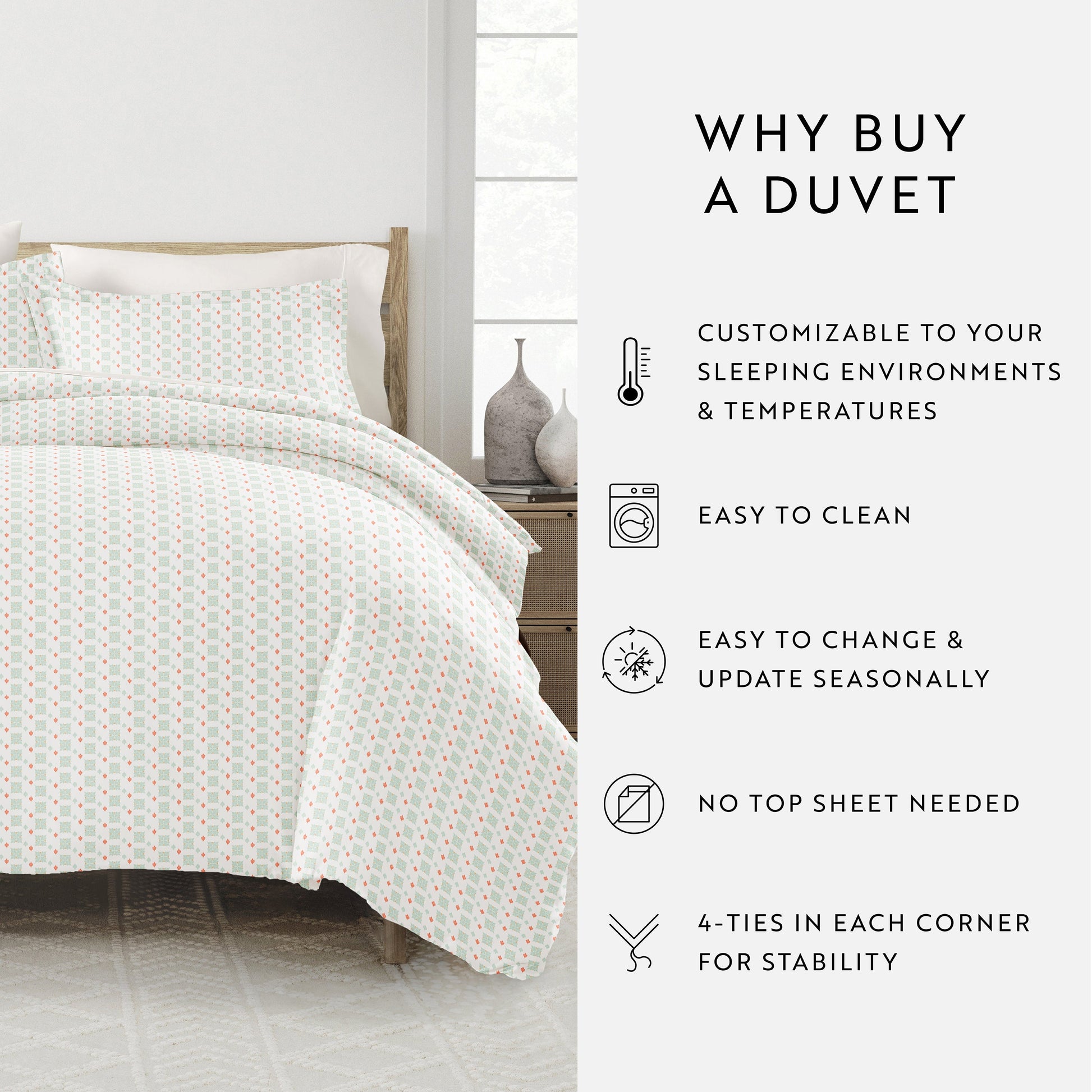 Lights in Blue Patterned Duvet Cover Set