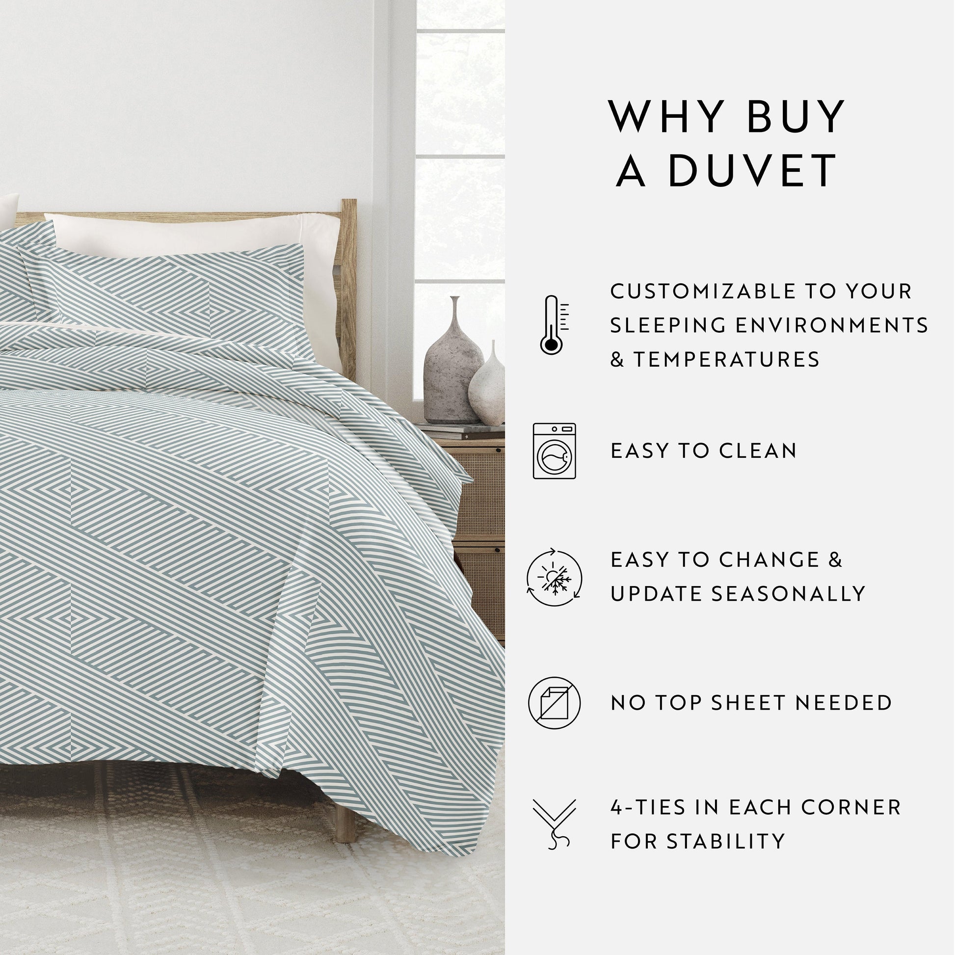Modern Diagonal Patterned Duvet Cover Set