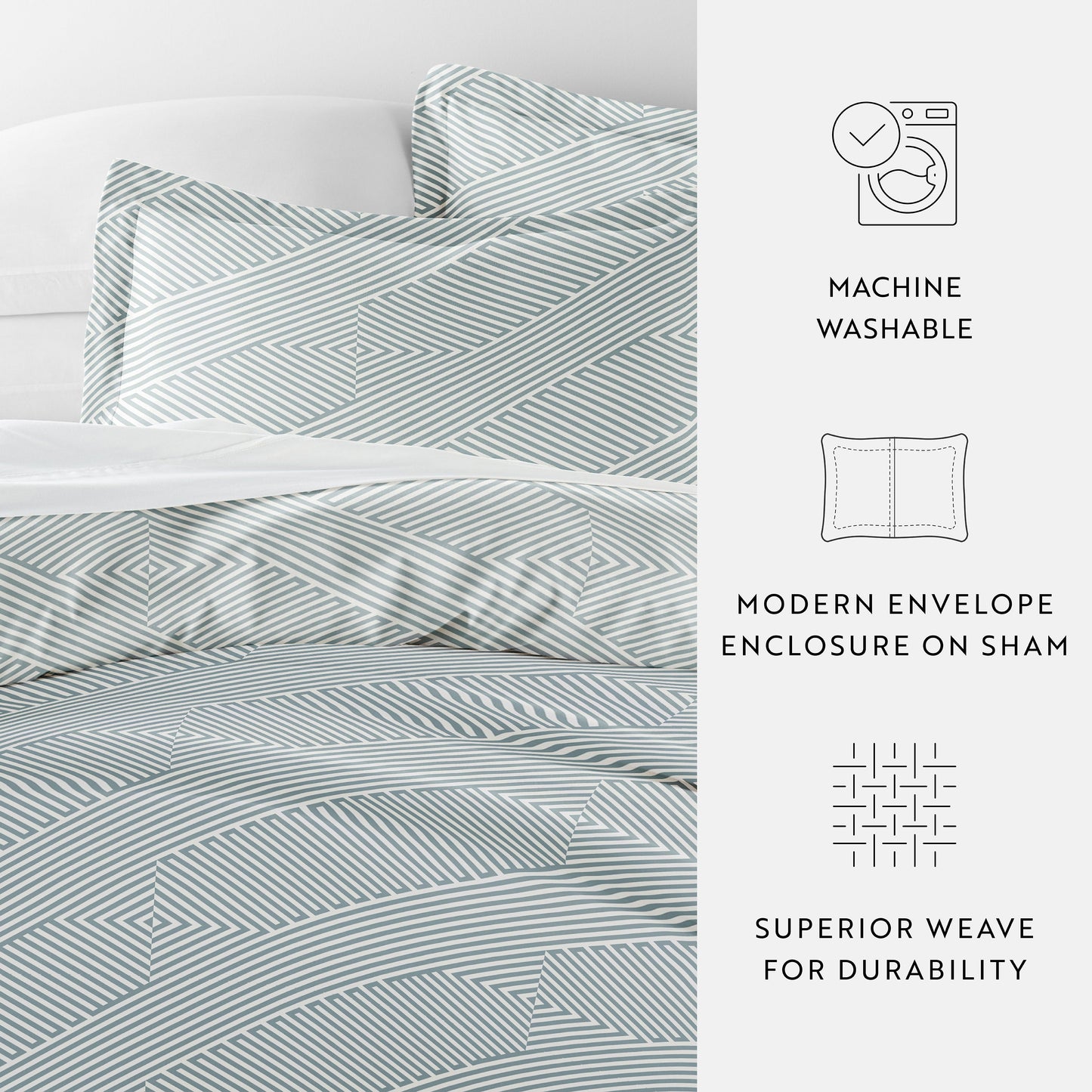 Modern Diagonal Patterned Duvet Cover Set
