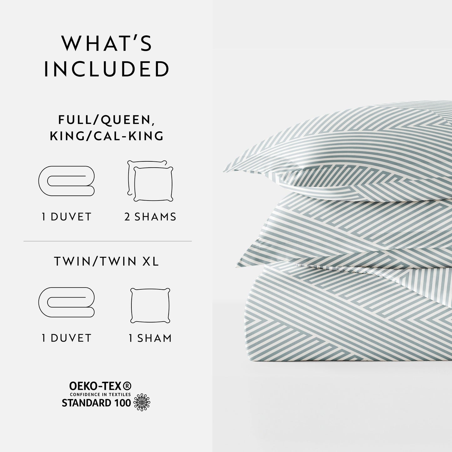 Modern Diagonal Patterned Duvet Cover Set