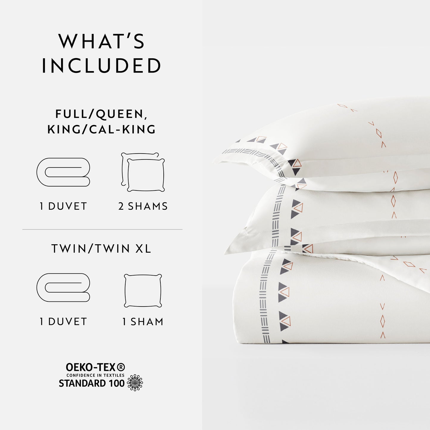 Natural Geo Lines Patterned Duvet Cover Set