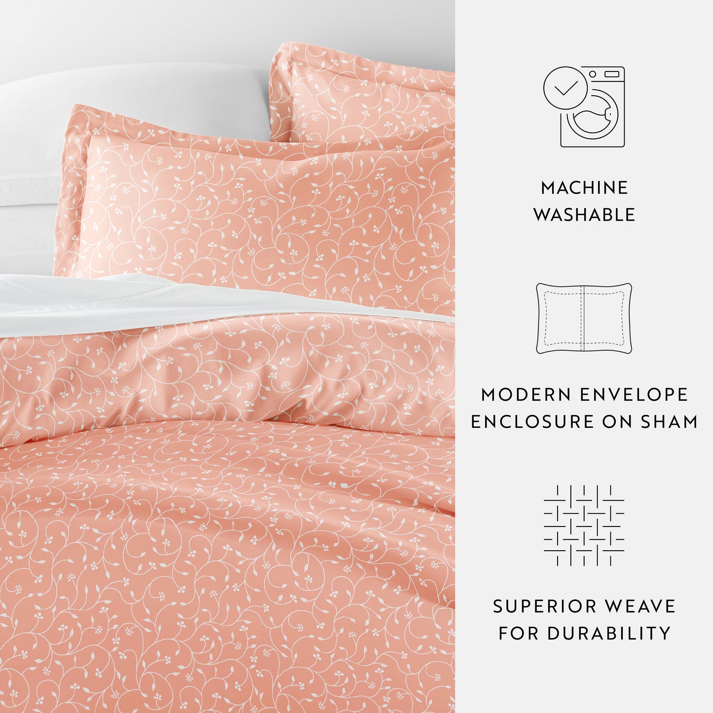 Pink Buds Patterned Duvet Cover Set