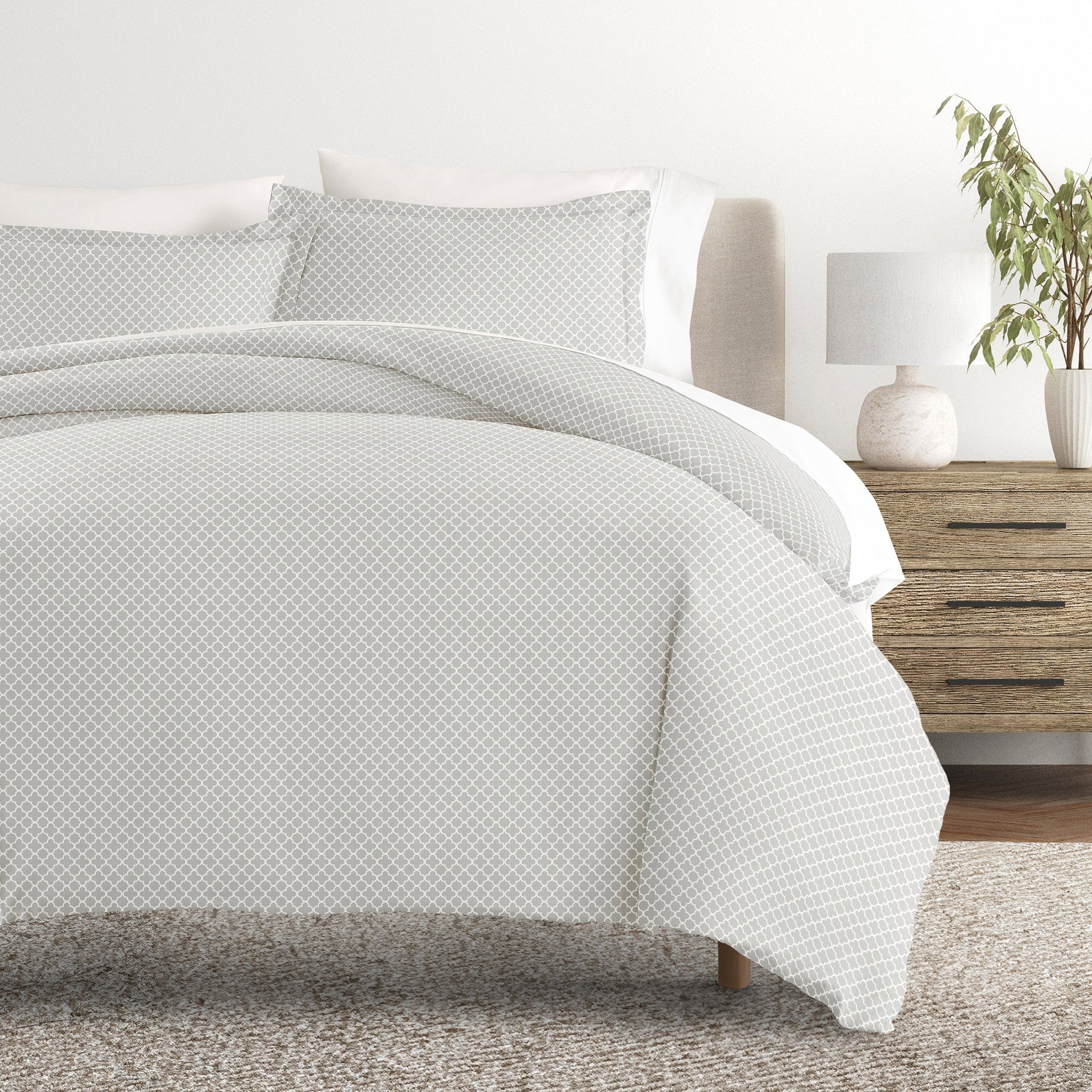 Quatrefoil Patterned Duvet Cover Set