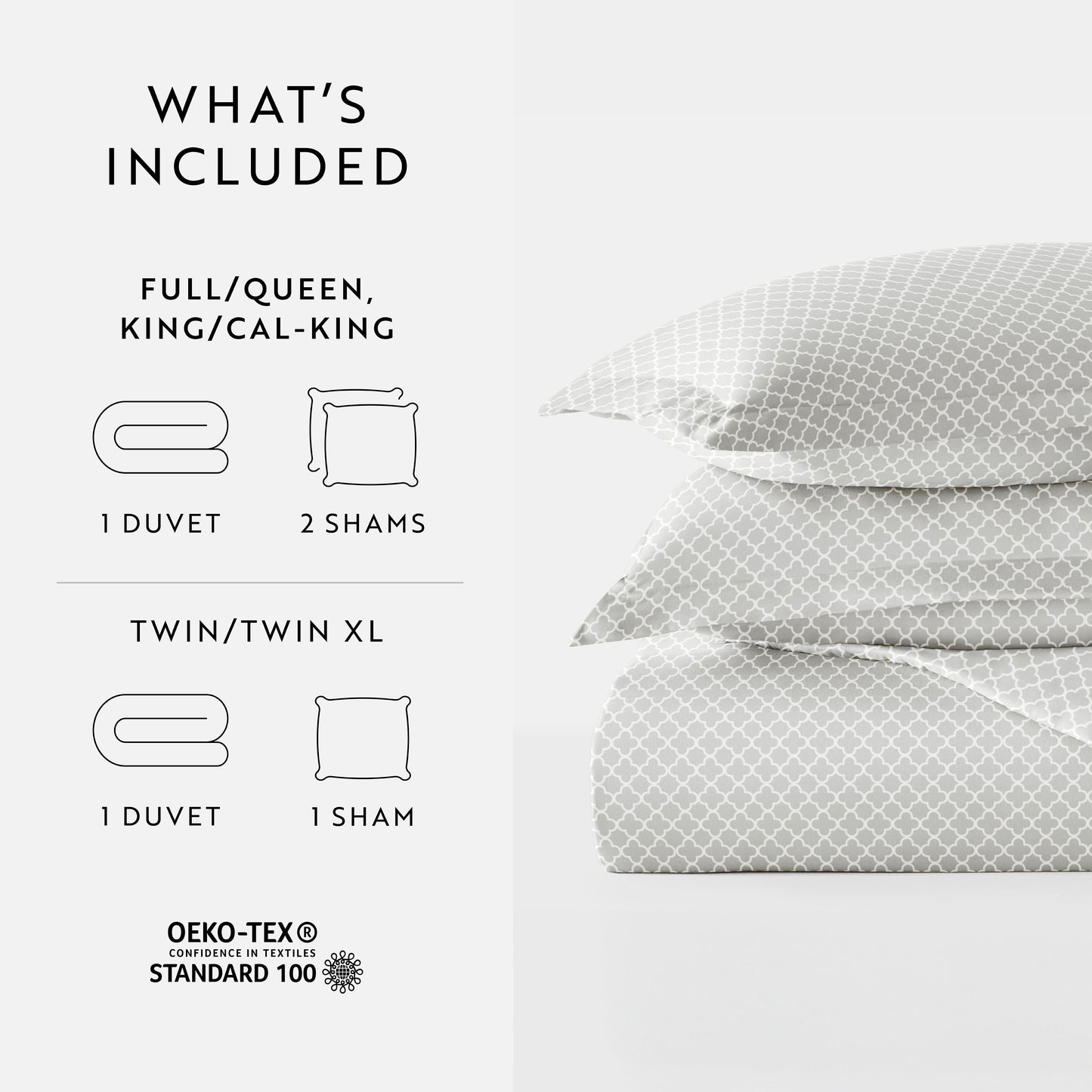 Quatrefoil Patterned Duvet Cover Set