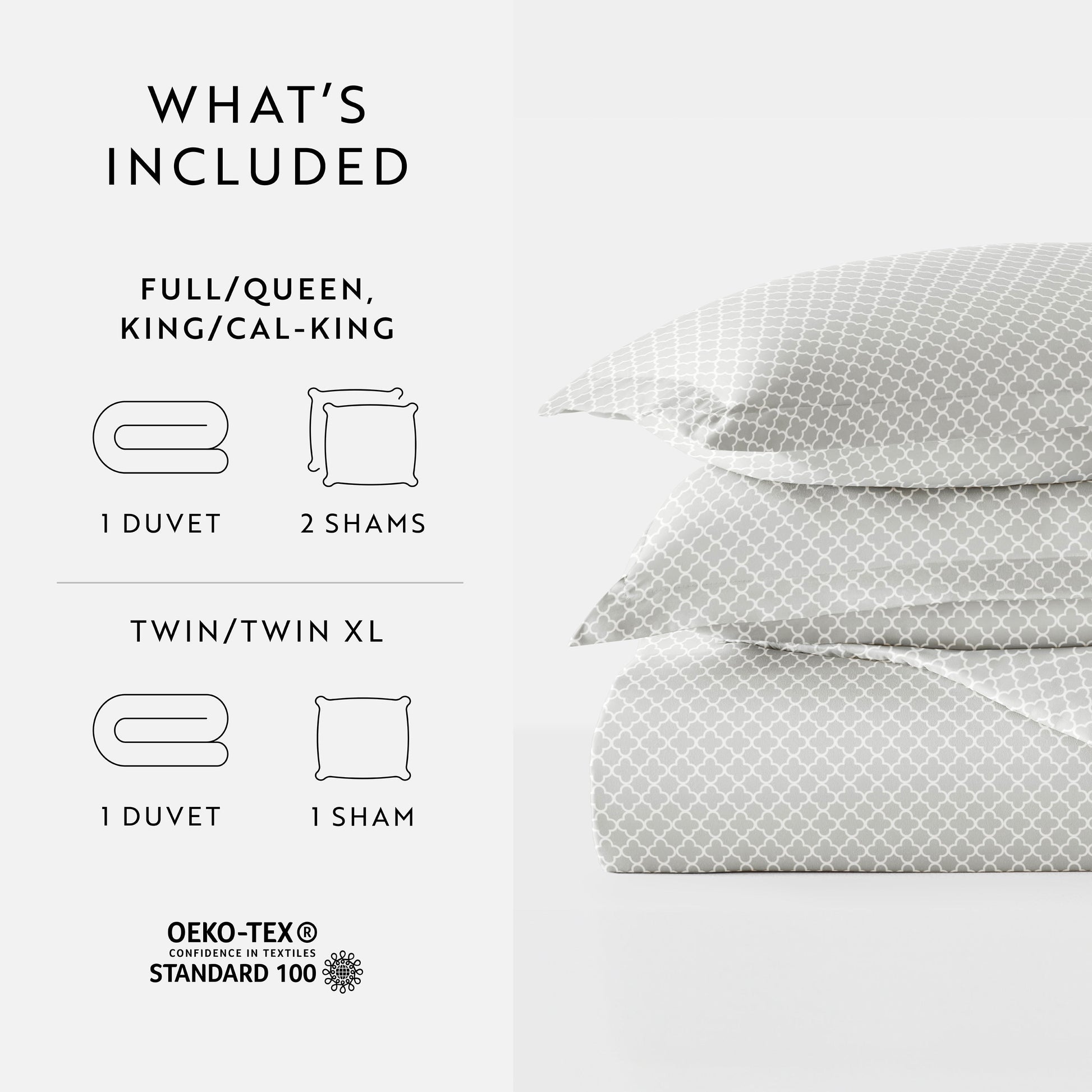 Quatrefoil Patterned Duvet Cover Set