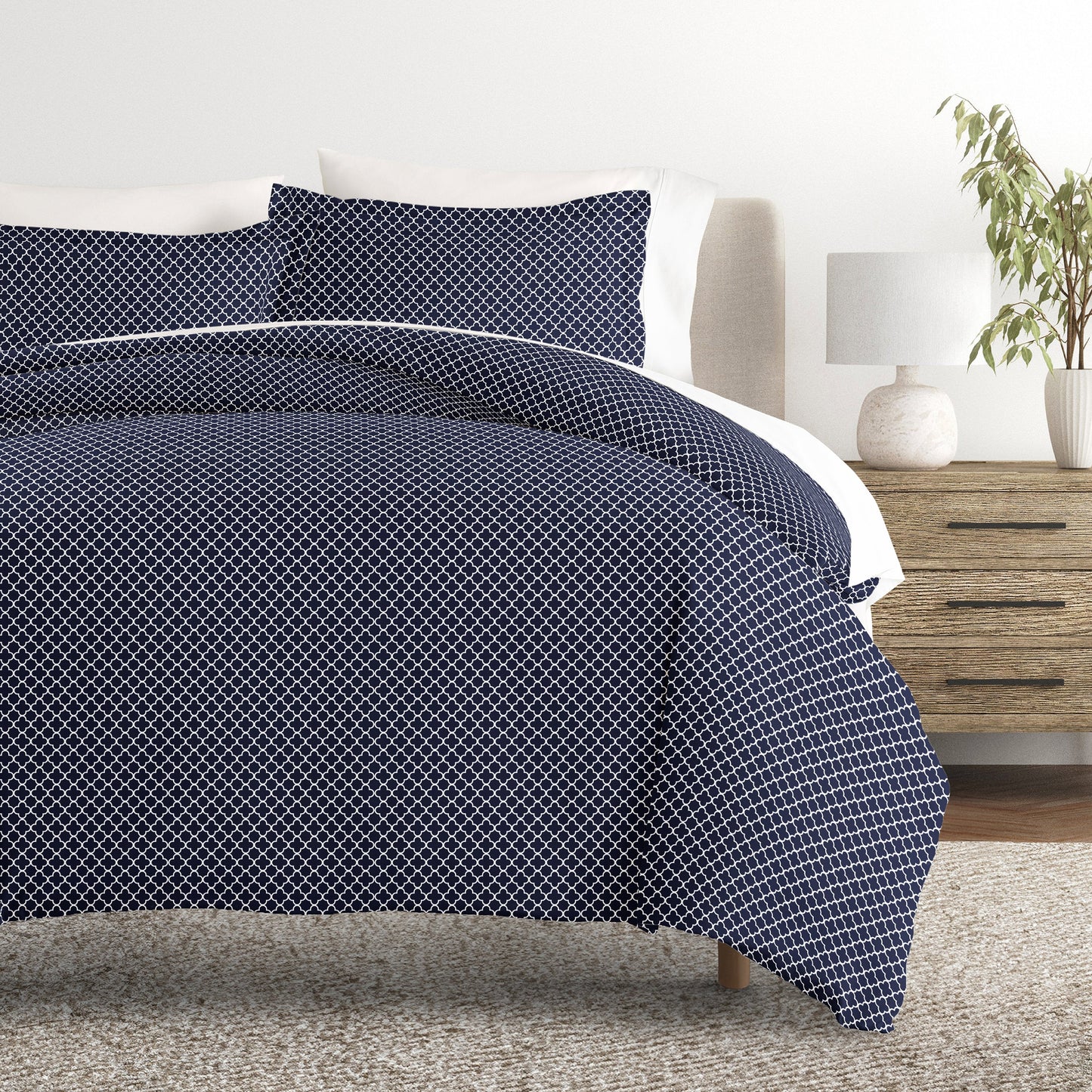 Quatrefoil Patterned Duvet Cover Set