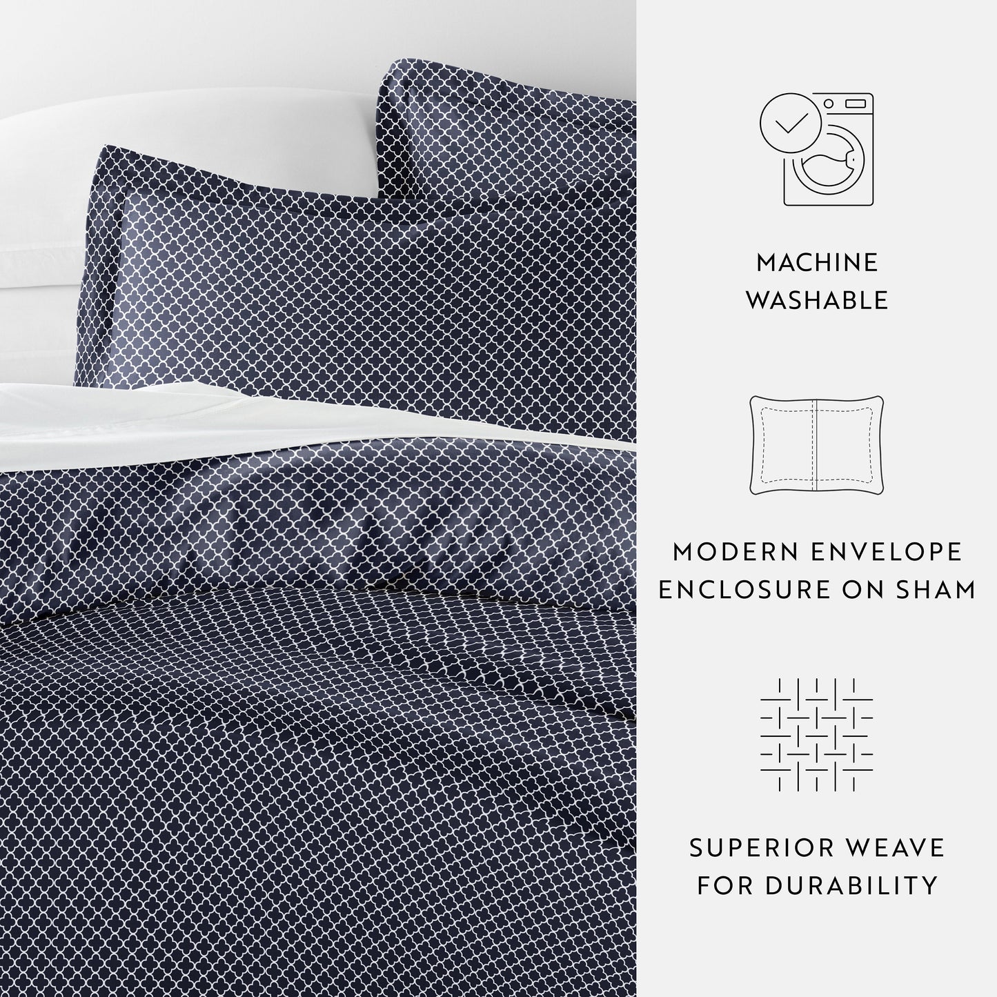 Quatrefoil Patterned Duvet Cover Set