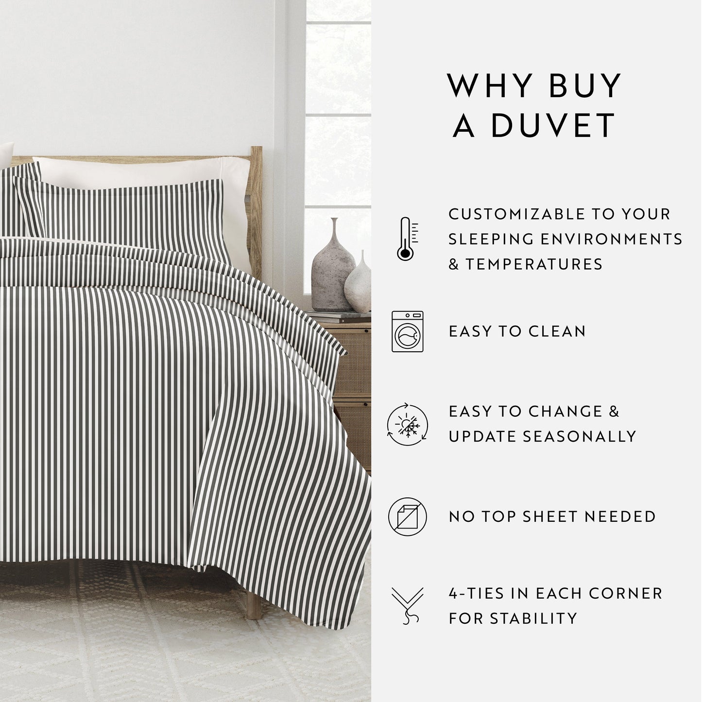 Ribbon Patterned Duvet Cover Set