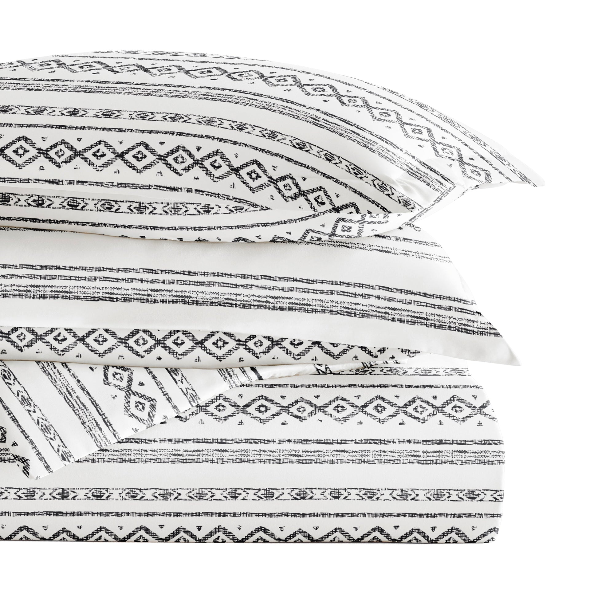 Geo Threads Patterned Duvet Cover Set