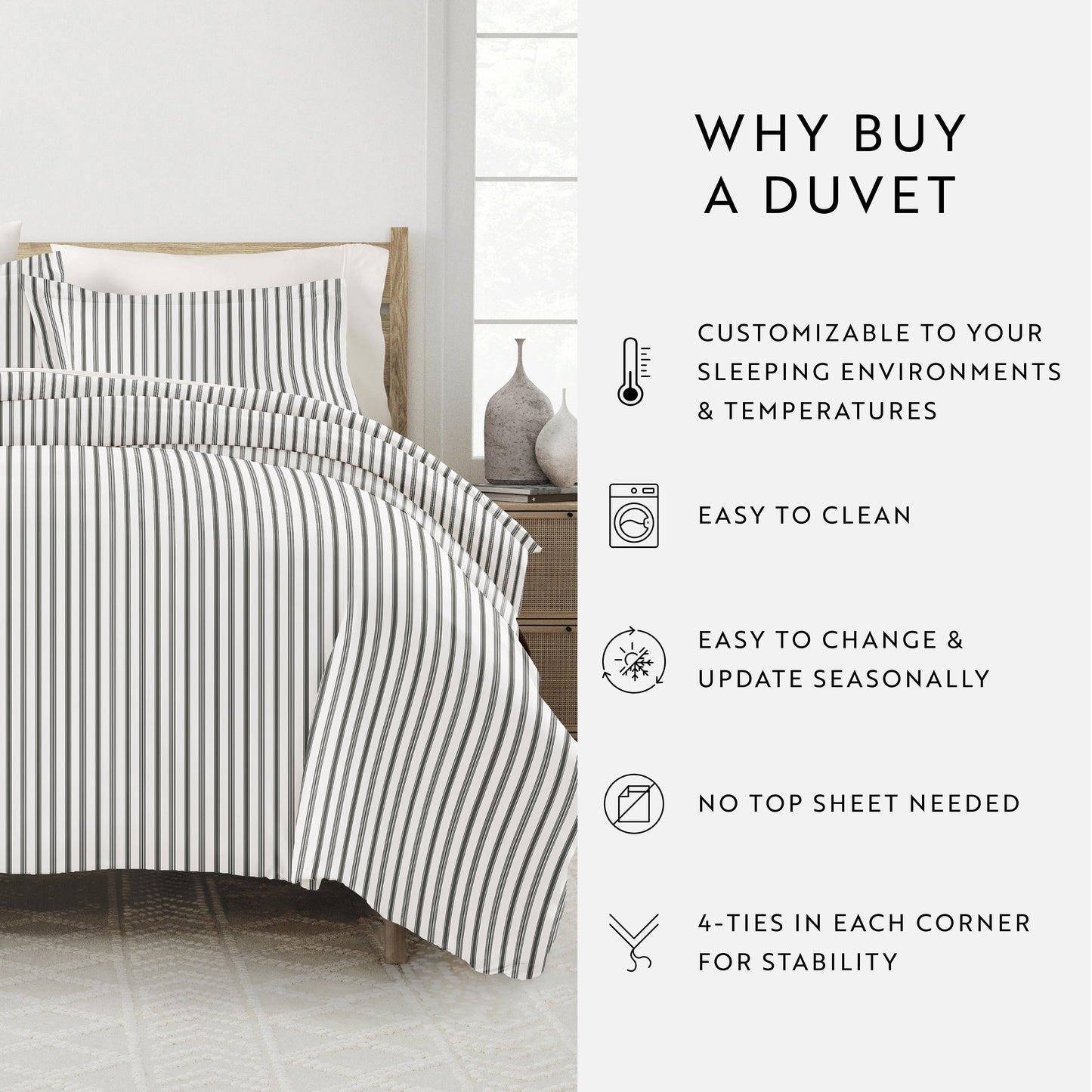 Vertical Dreams Patterned Duvet Cover Set