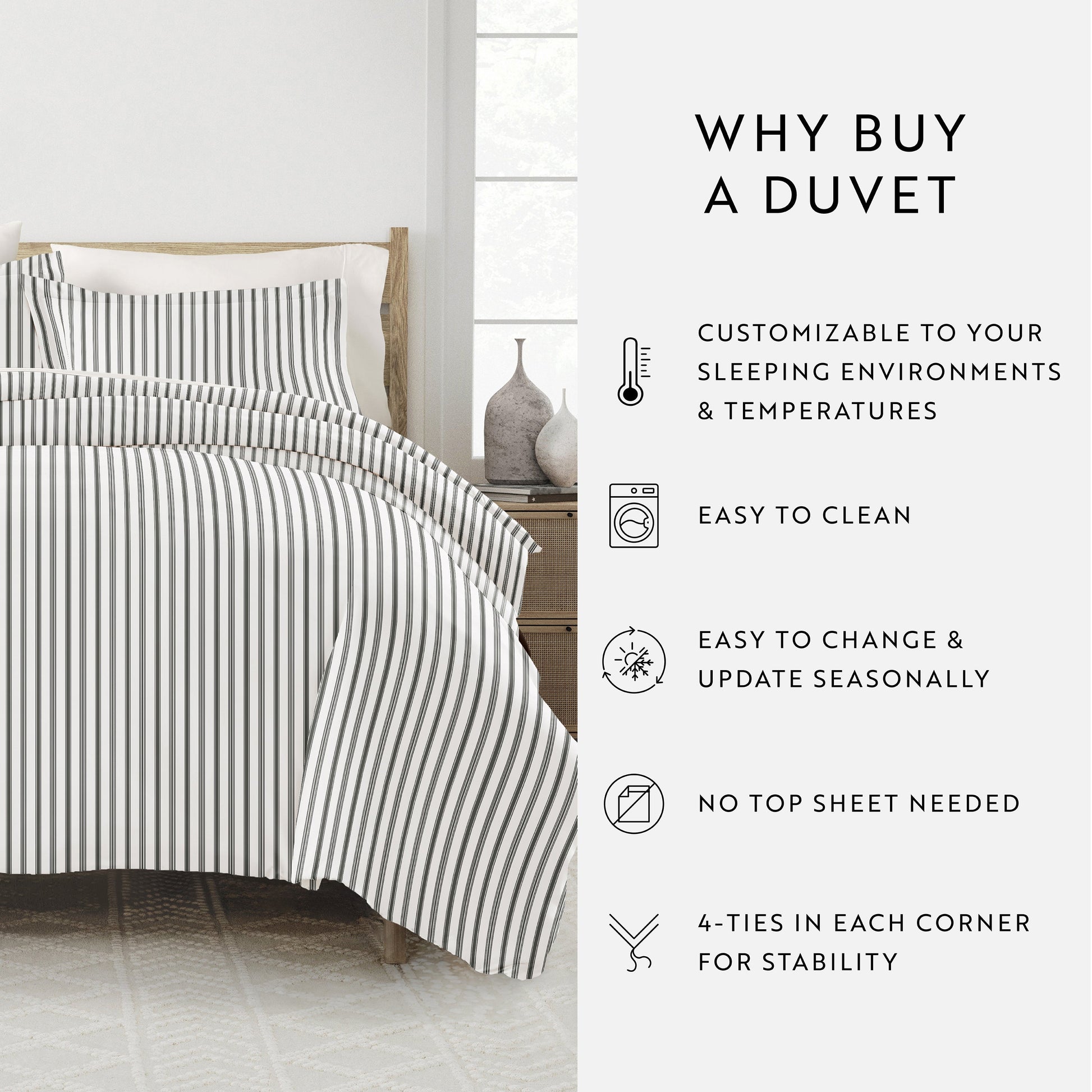 Vertical Dreams Patterned Duvet Cover Set