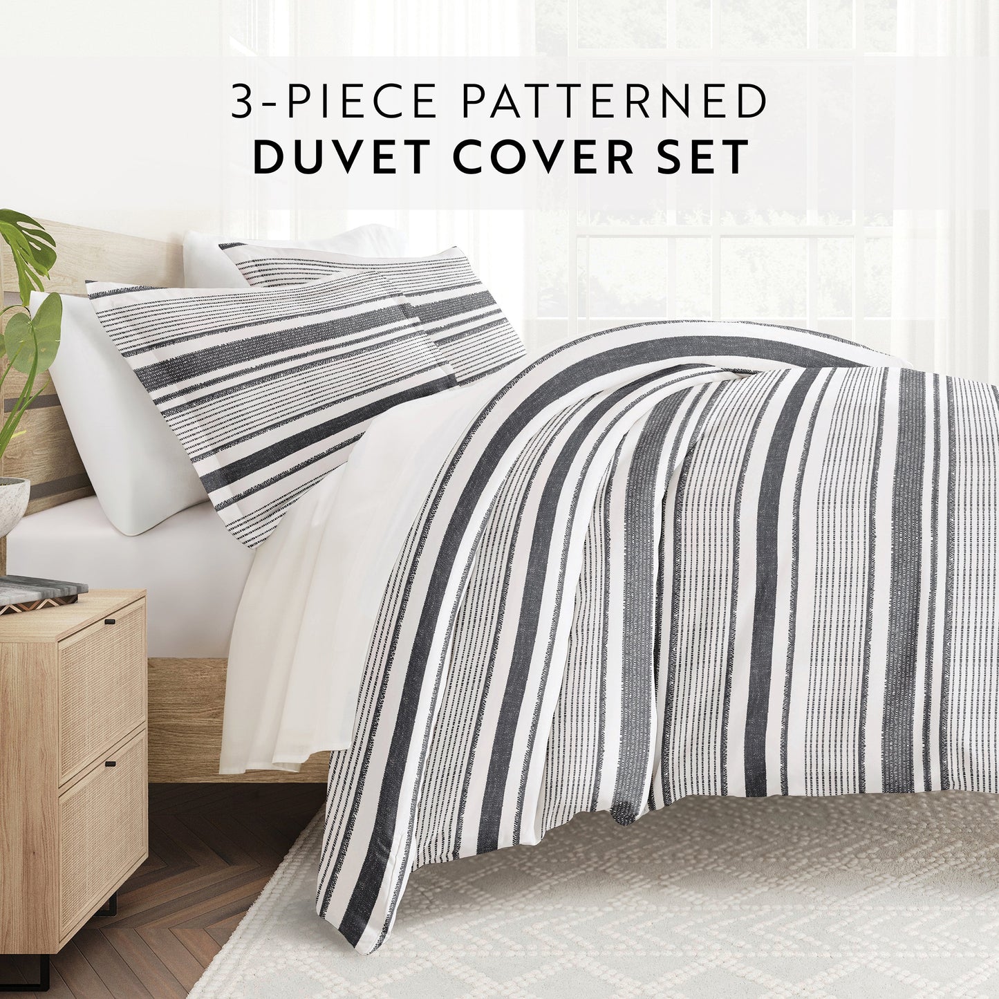 Vintage Stripes Patterned Duvet Cover Set